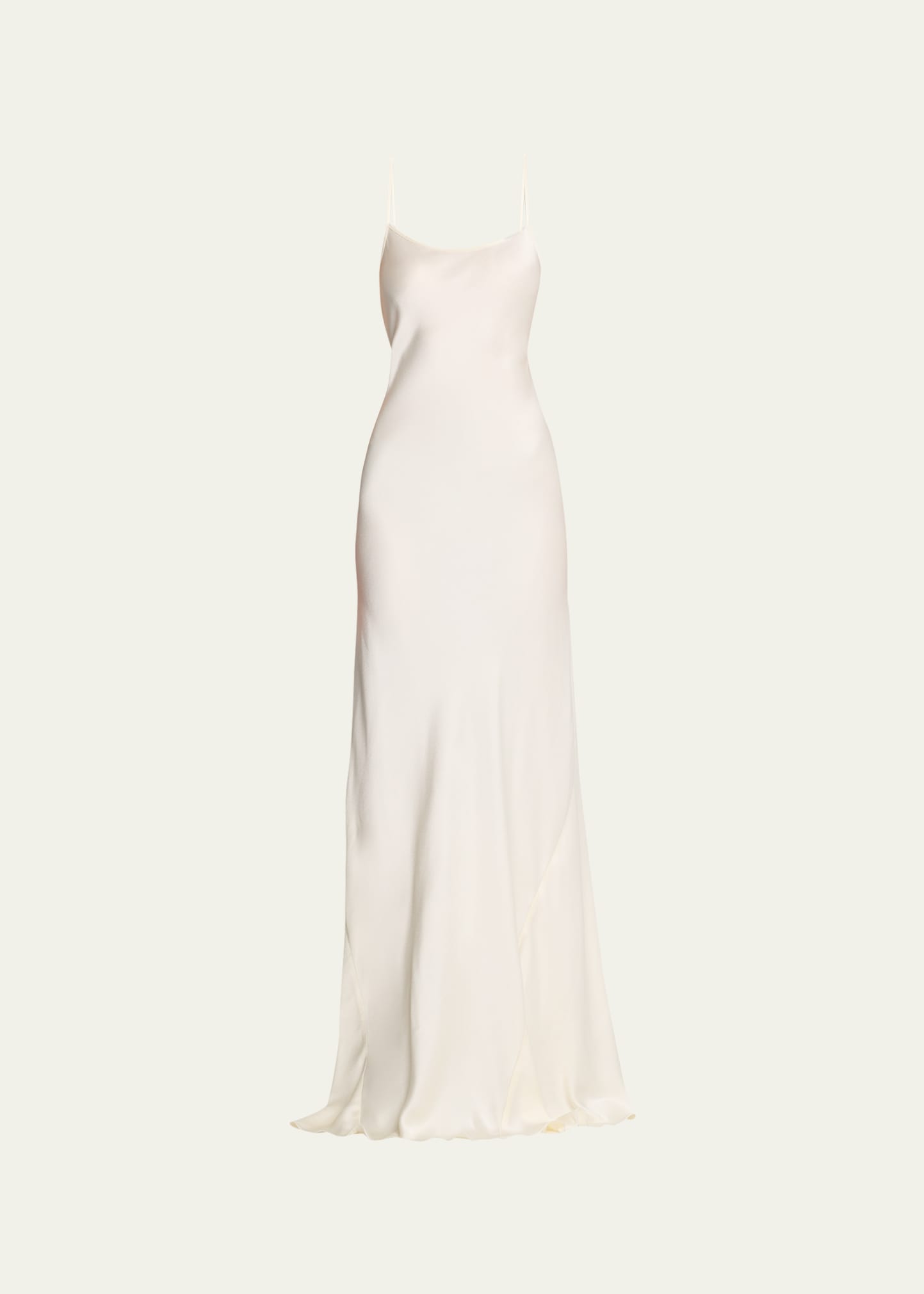 Victoria Beckham Satin Gown In Ivory