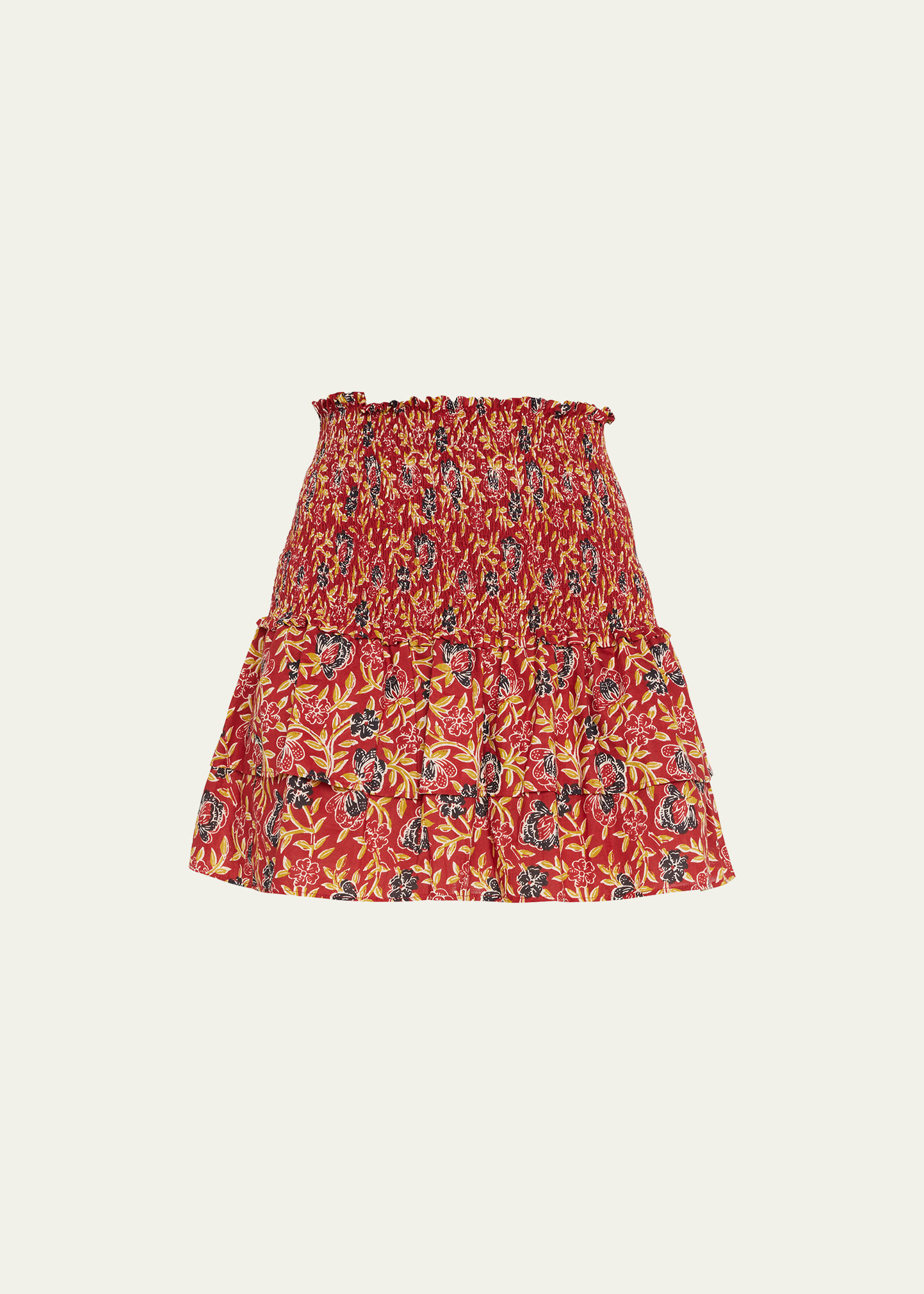 Alix of Bohemia Maria Floral Smocked Mini Skirt