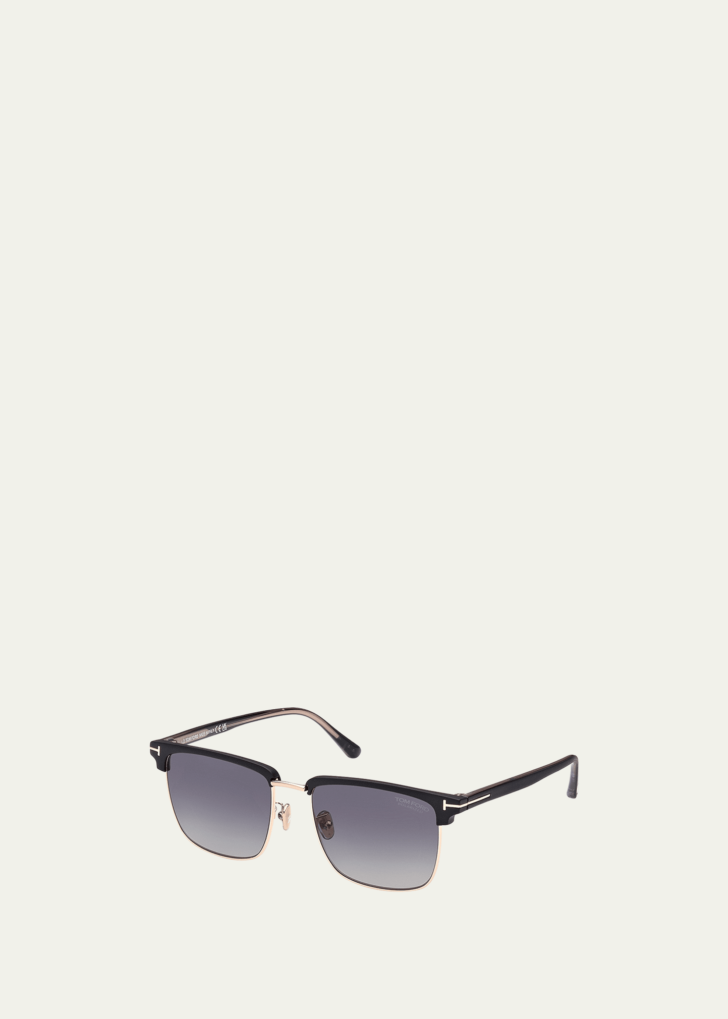 Shop Tom Ford Men's Ft0997-hudson Half-rim Square Sunglasses In Black