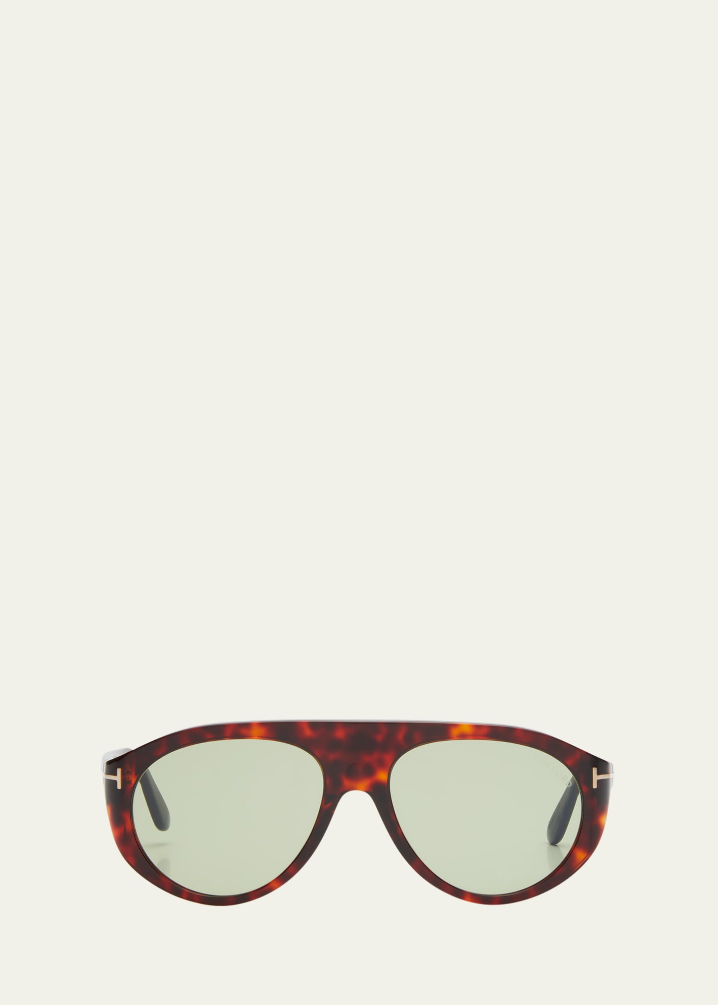 Tom Ford Men's Rex T-logo Aviator Sunglasses In Shiny Dark