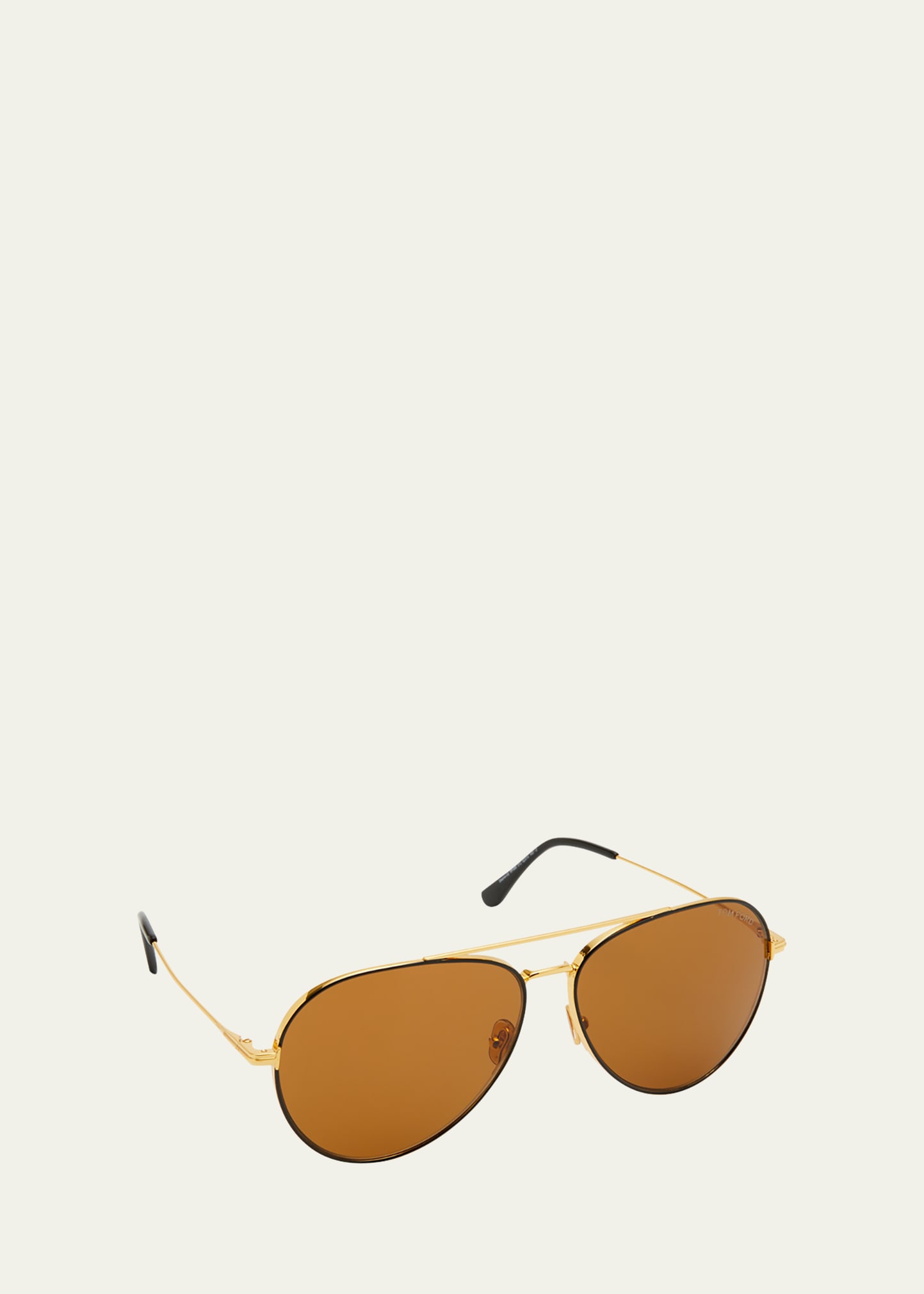 TOM FORD MEN'S DASHEL DOUBLE-BRIDGE METAL AVIATOR SUNGLASSES