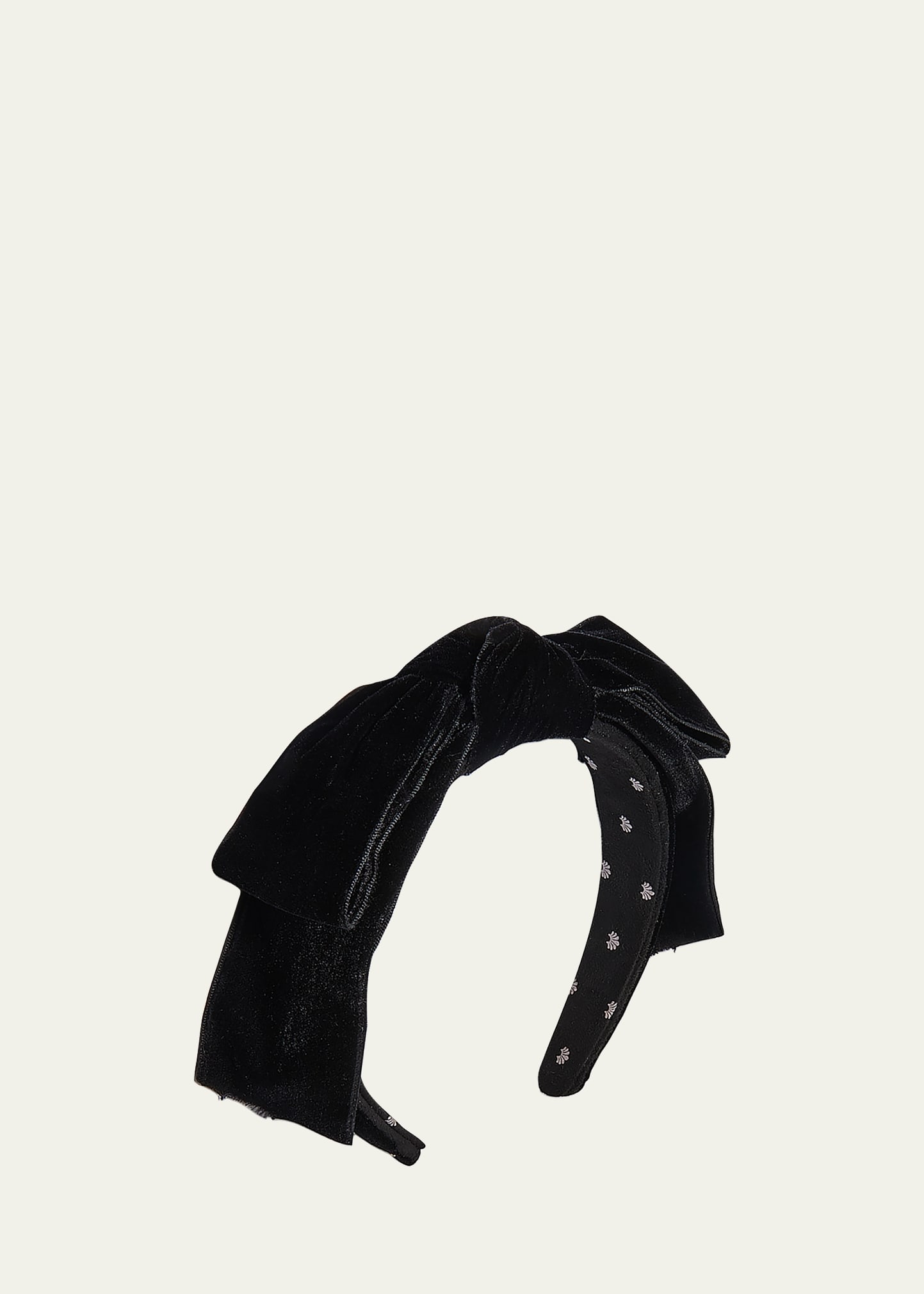 Lele Sadoughi Shirley Velvet Wide Ribbon Headband In Jet