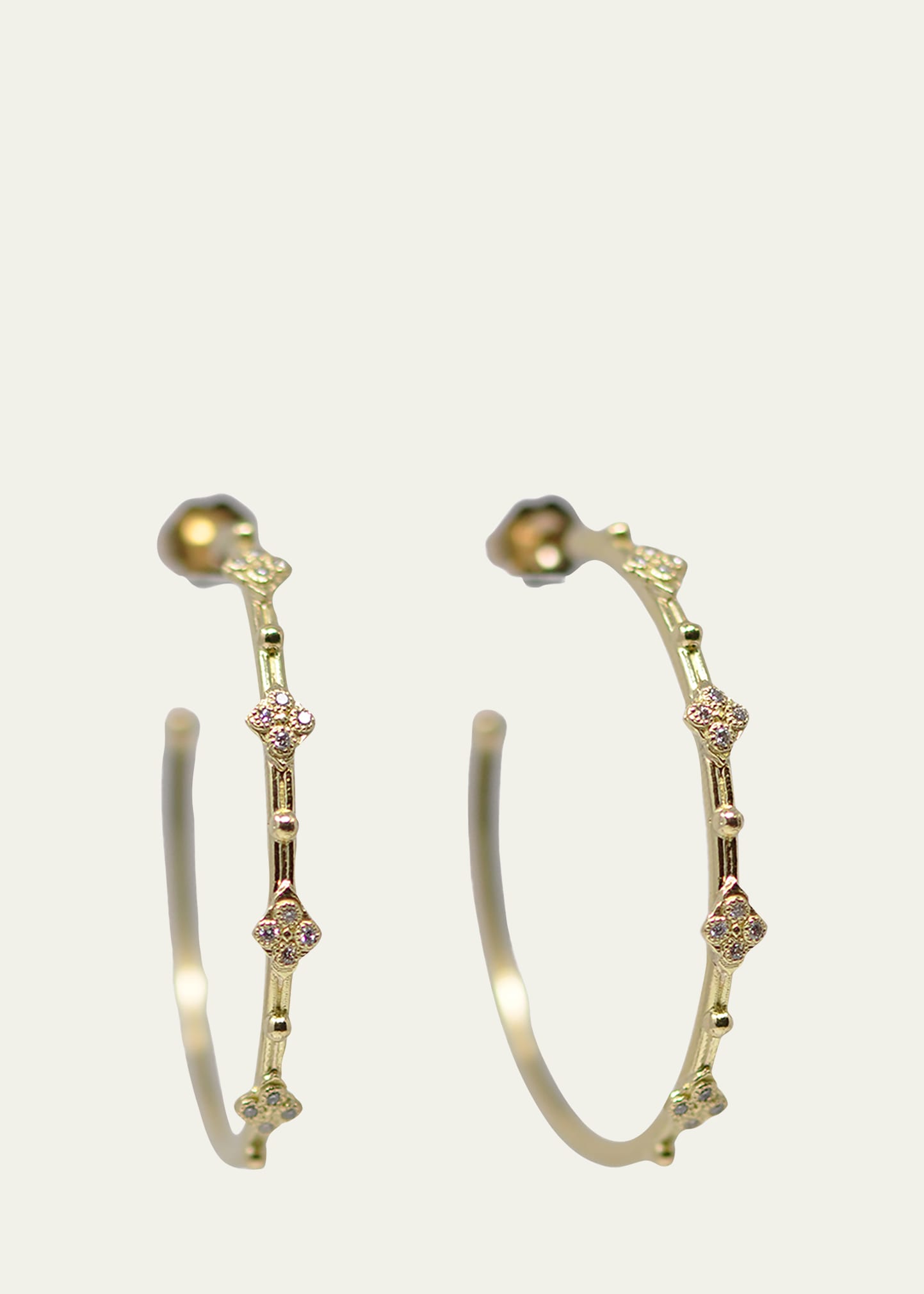 Shop Armenta 18k Yellow Gold Diamond Crivelli Hoop Earrings In Sueno