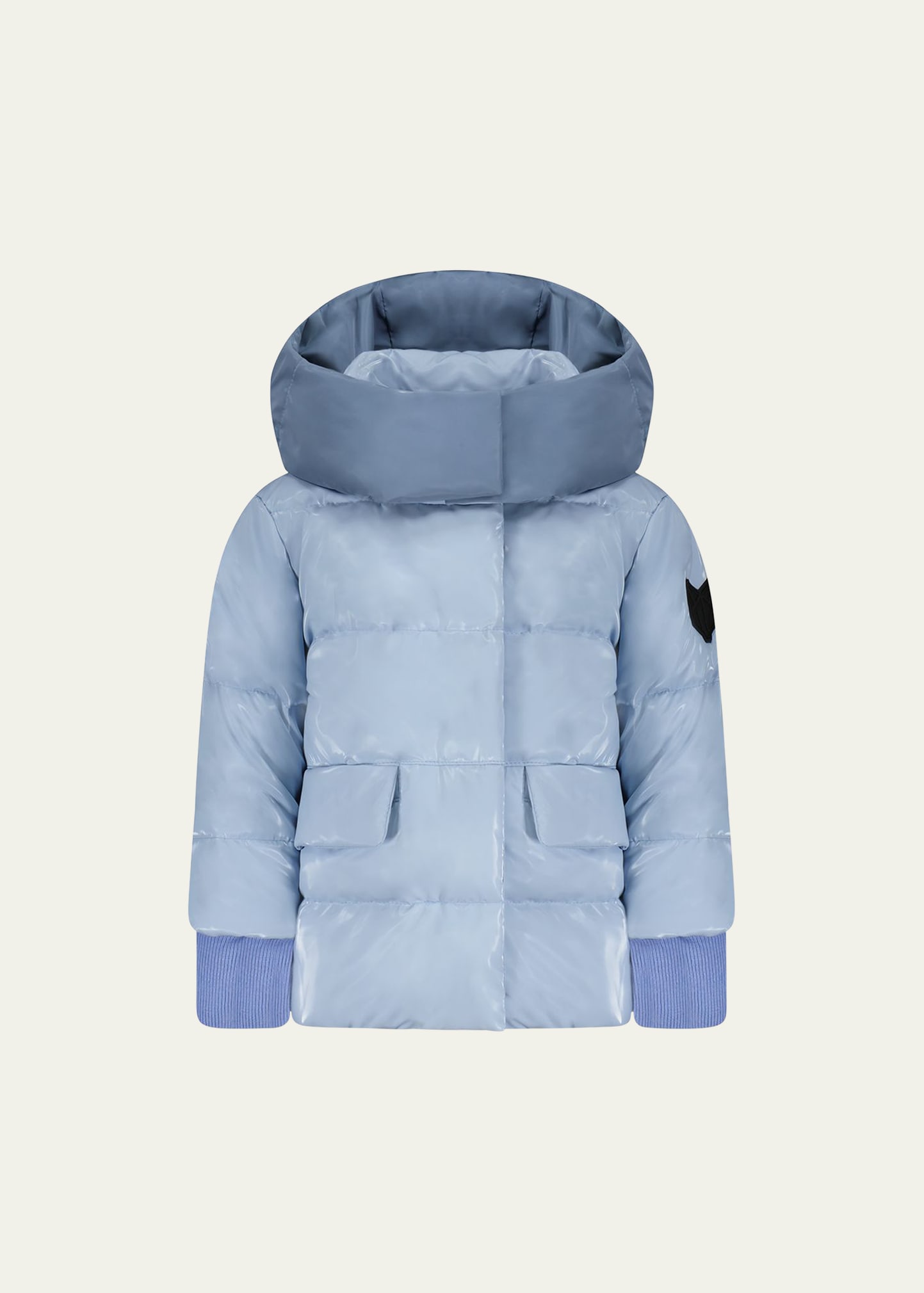 Scotch Bonnet Outerwear Kid's Quilted High Collar Tonal Down Coat In Blue