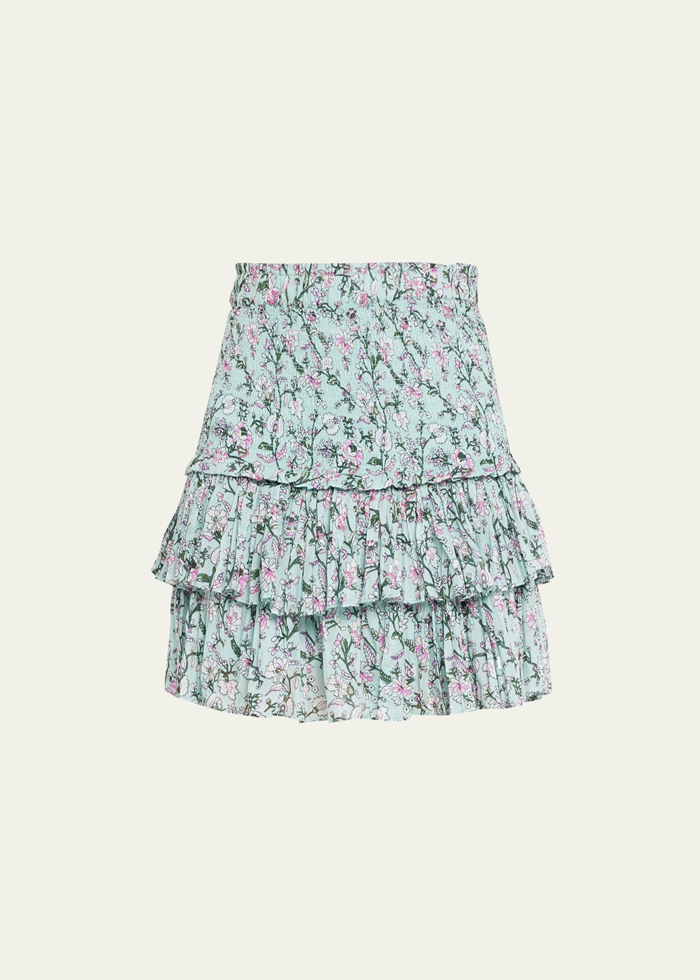 Etoile Isabel Marant Naomi Smocked Floral Mini Skirt