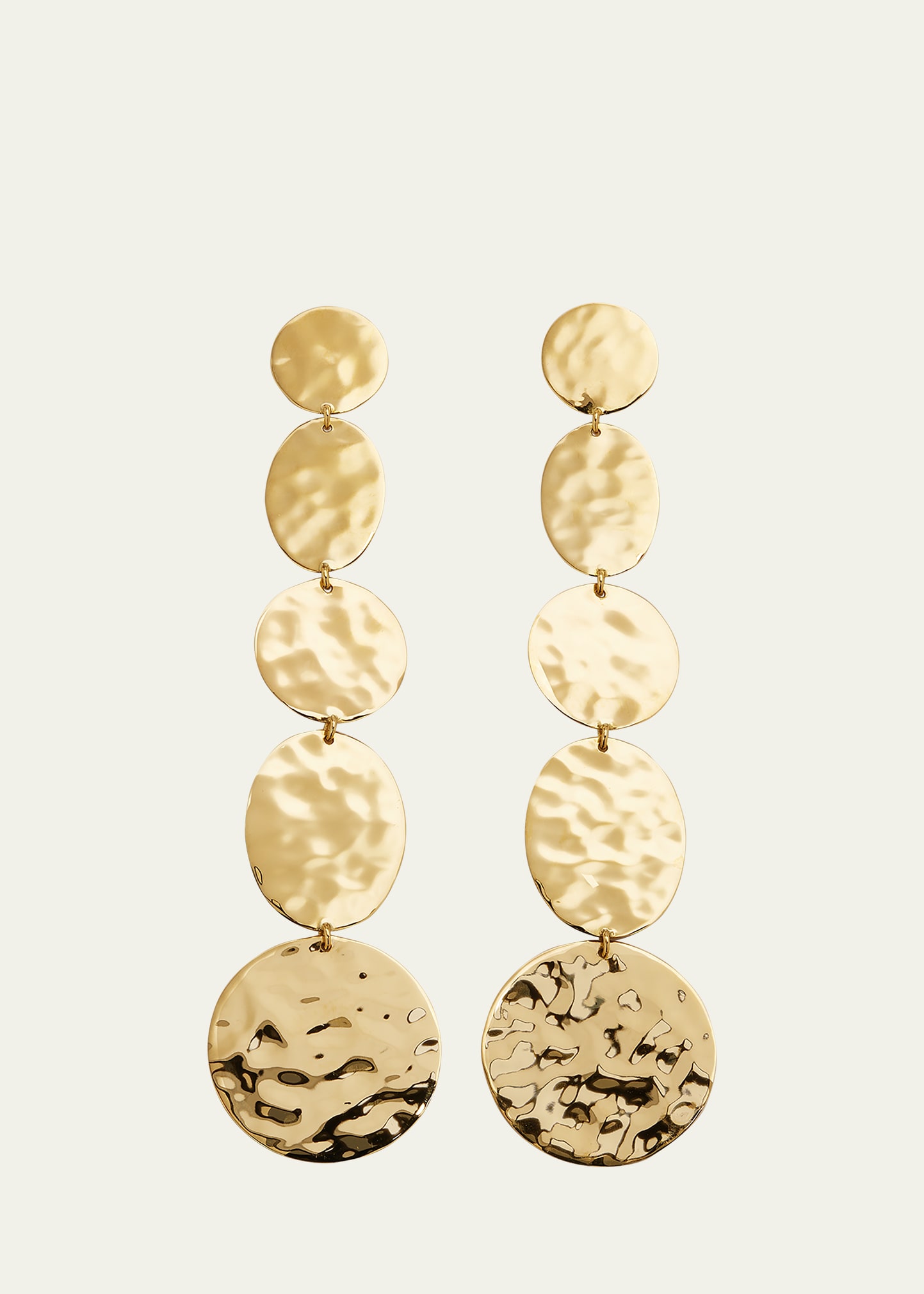 Shop Ippolita 5-tier Linear Crinkle Earrings In 18k Gold In Yellow Gold