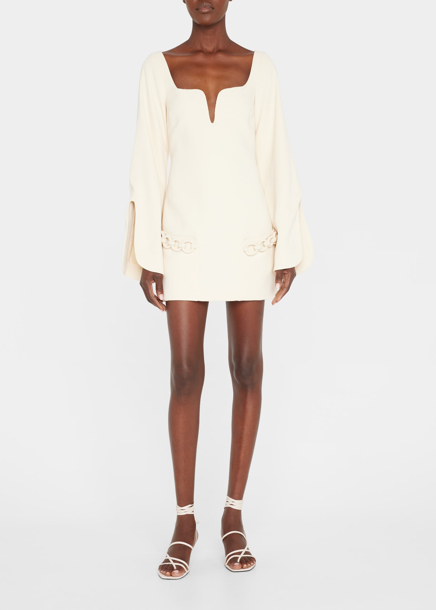 Azize Split-Sleeve Chain Mini Dress
