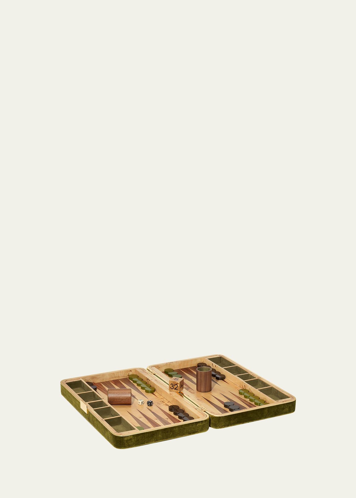 Aerin Velvet Backgammon Set In Green