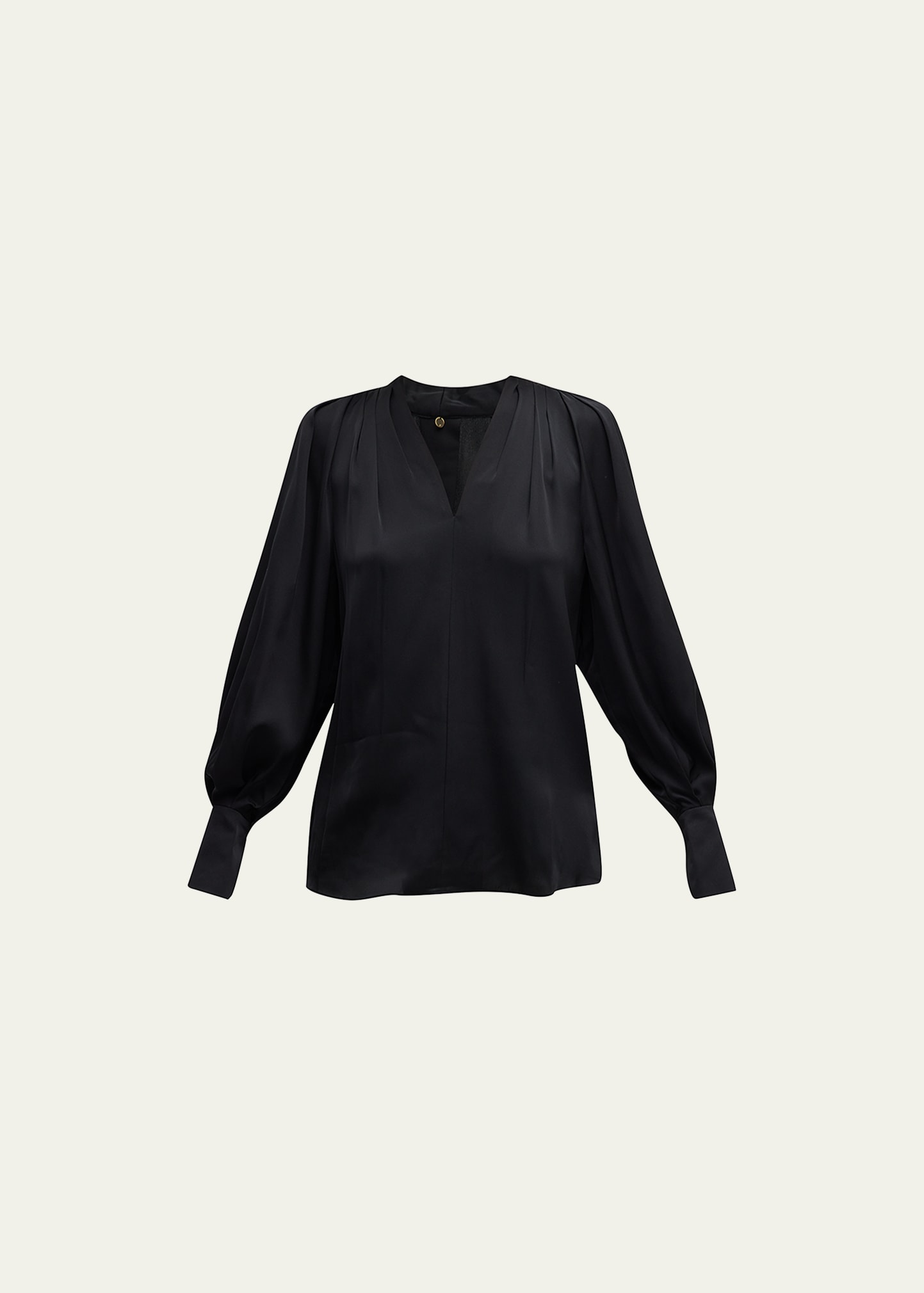 Kobi Halperin Nanee Pleated Silk Blouse In Black