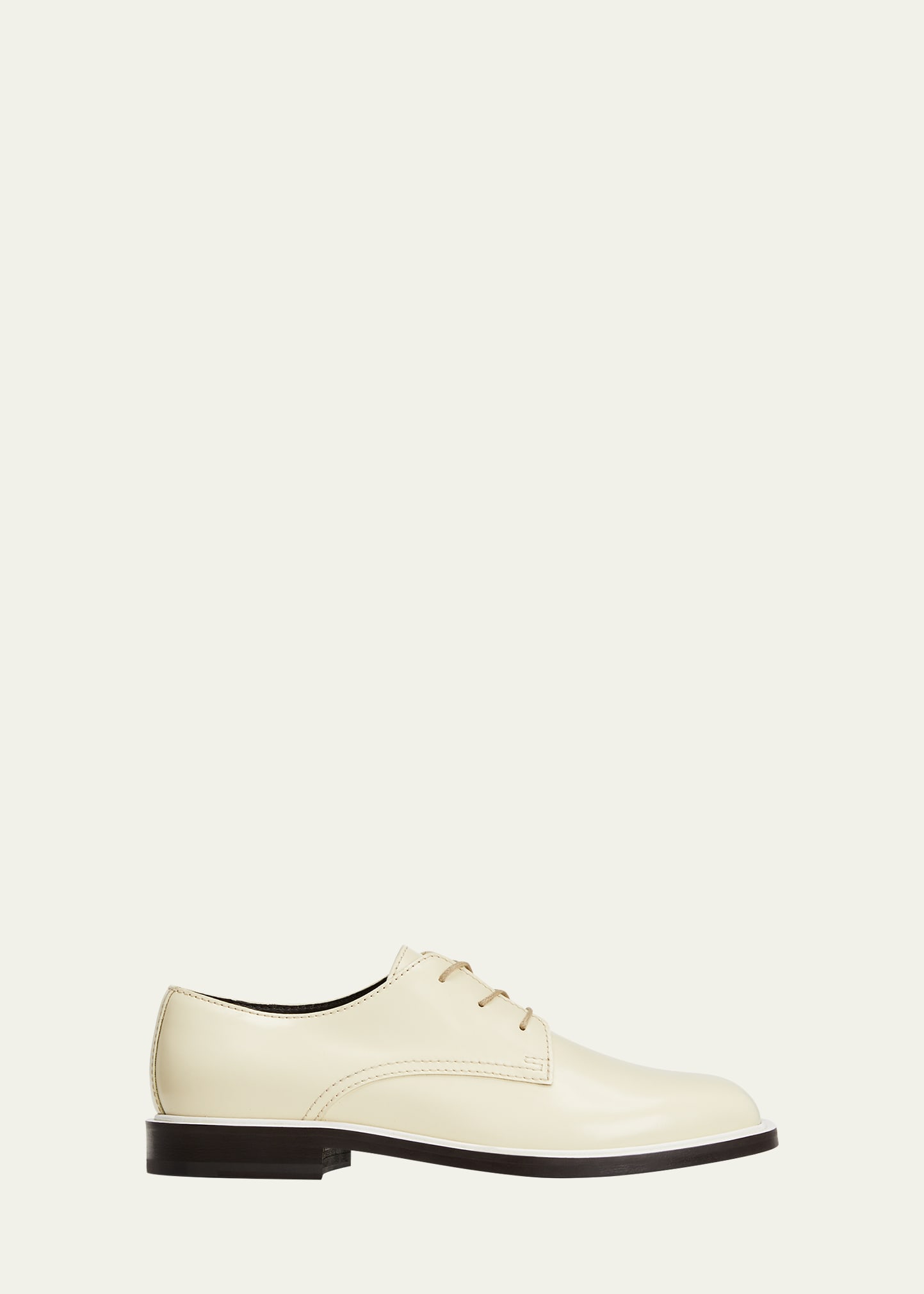 The Row Jules Patent Leather Lace-up Derby Loafers In White | ModeSens