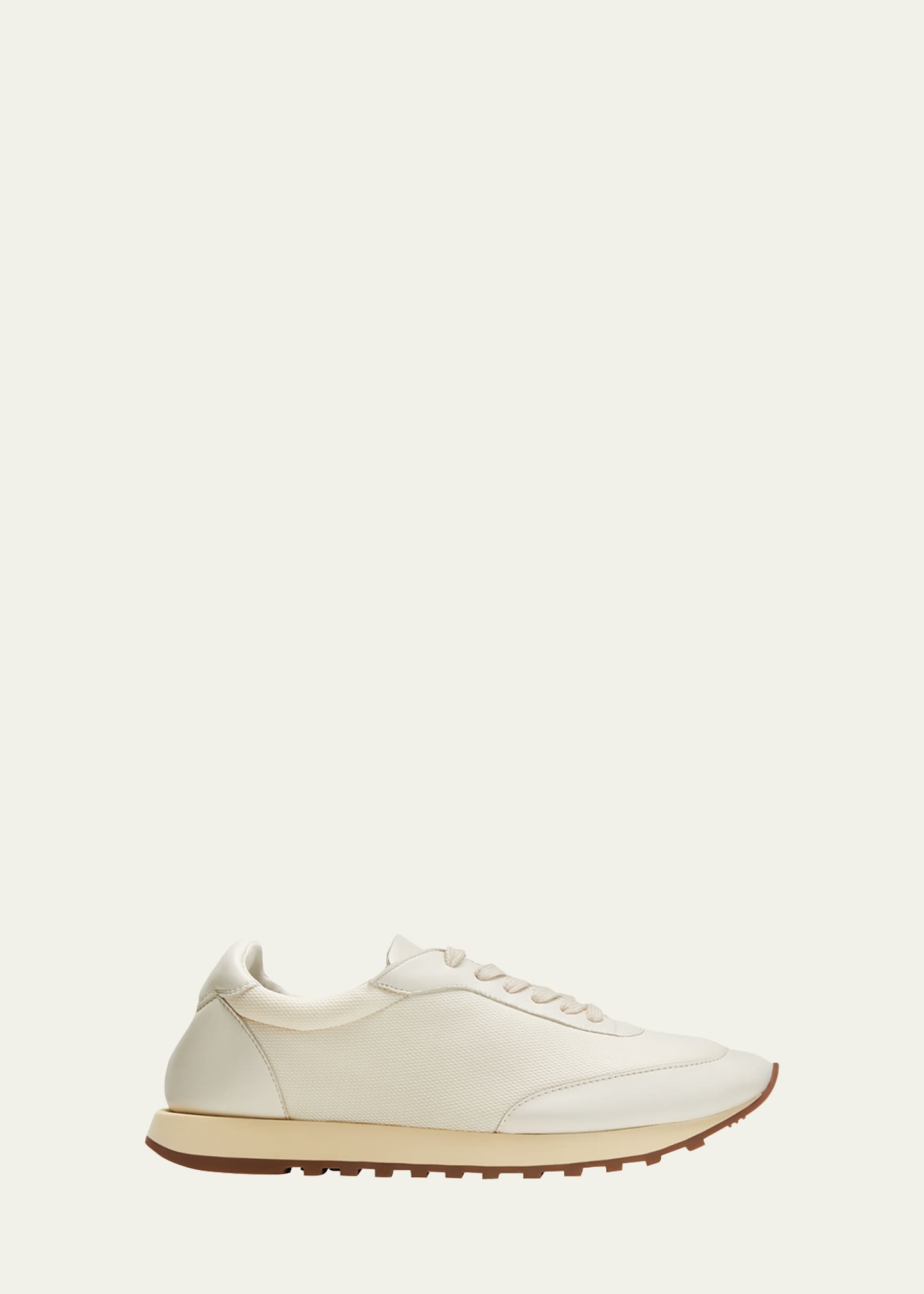 The Row Owen Runner Sneakers In Milk/white/brown