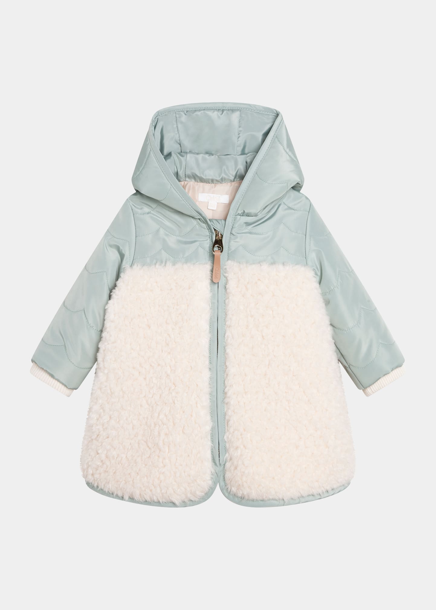 Girl's Combo Wool Scalloped Jacket, Size 6M-3
