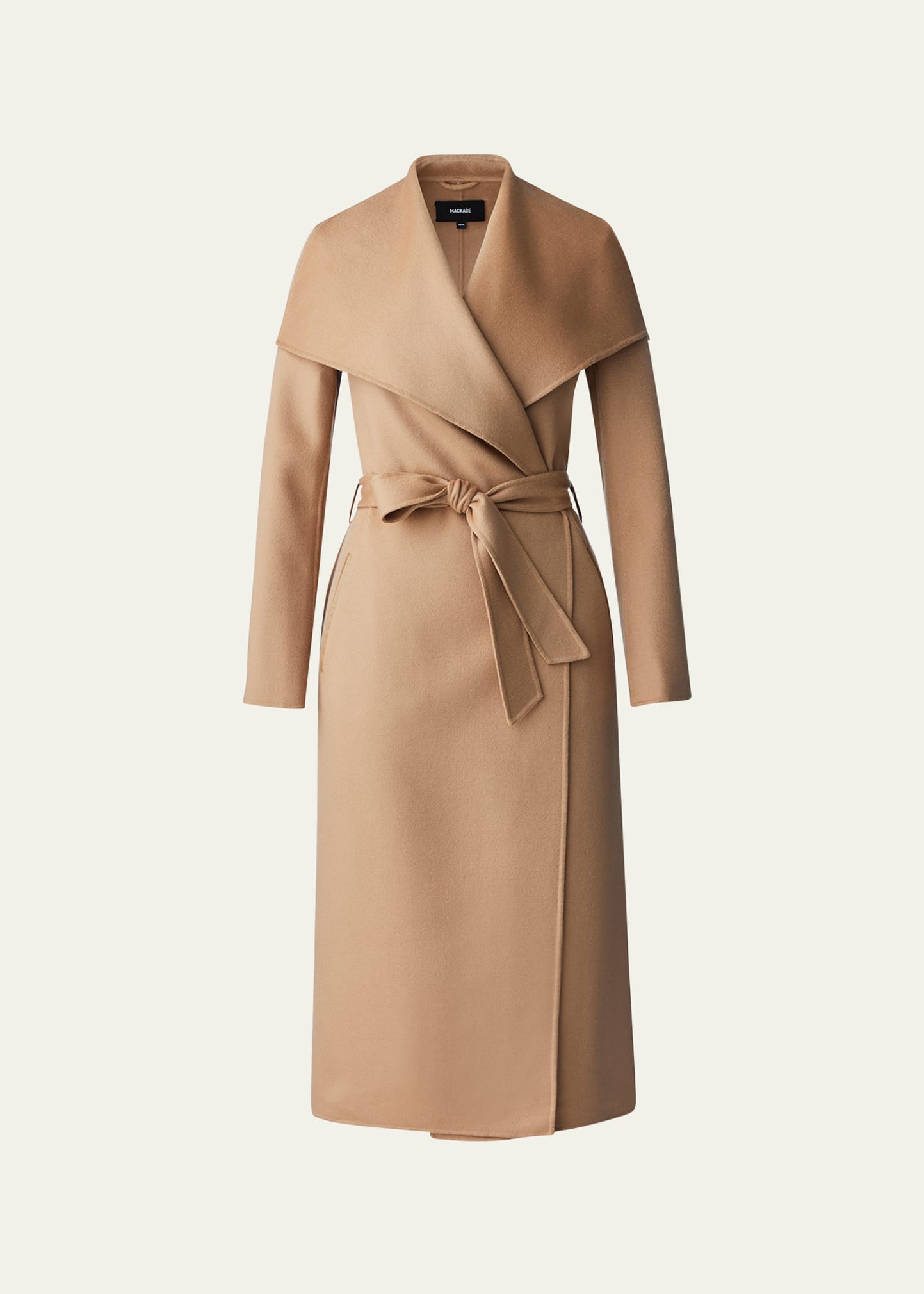 Mackage Never Coat With Double-face Wool Wallet In Tan