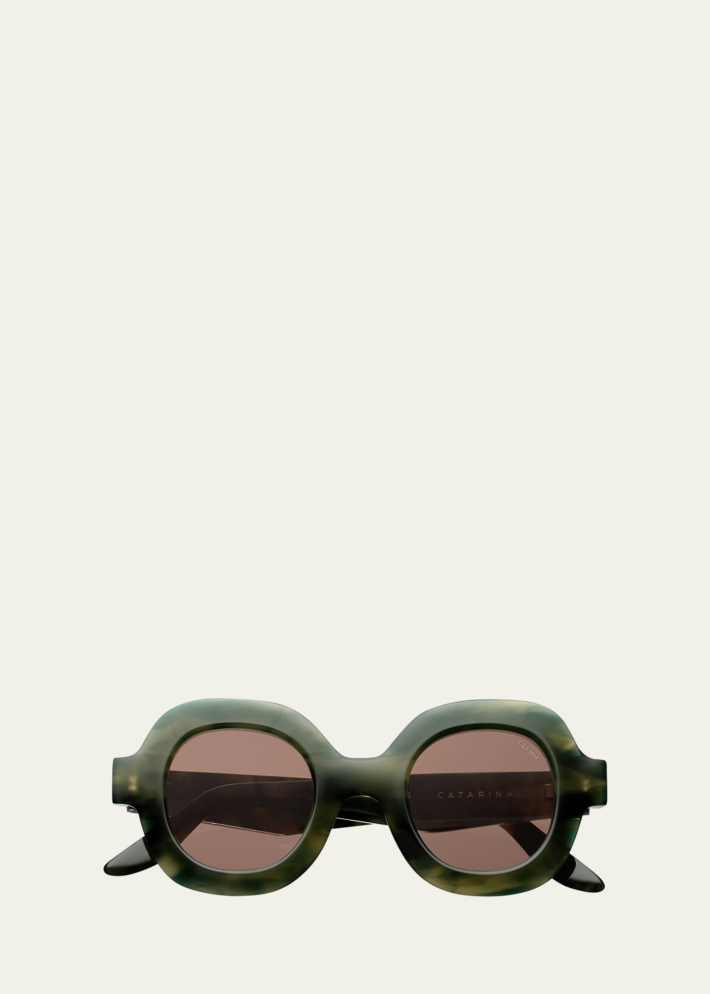 Lapima Catarina Square Acetate Sunglasses In Forest