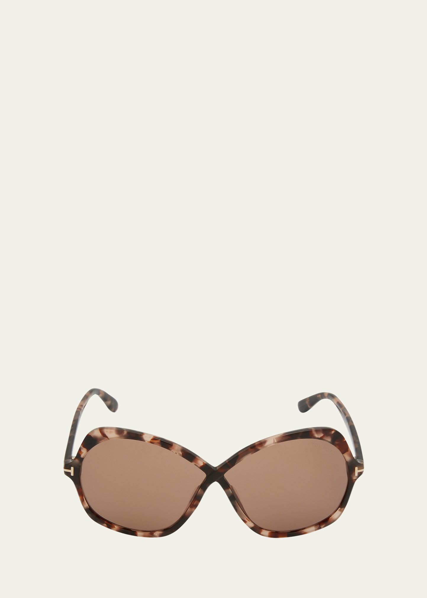 Tom Ford Rosemin Acetate Butterfly Sunglasses In Shiny Coloured