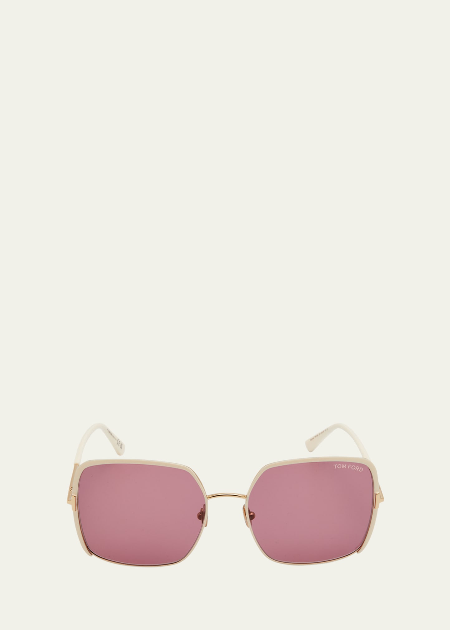 Tom Ford Raphaela Mixed-media Butterfly Sunglasses In Shiny Rose Gold
