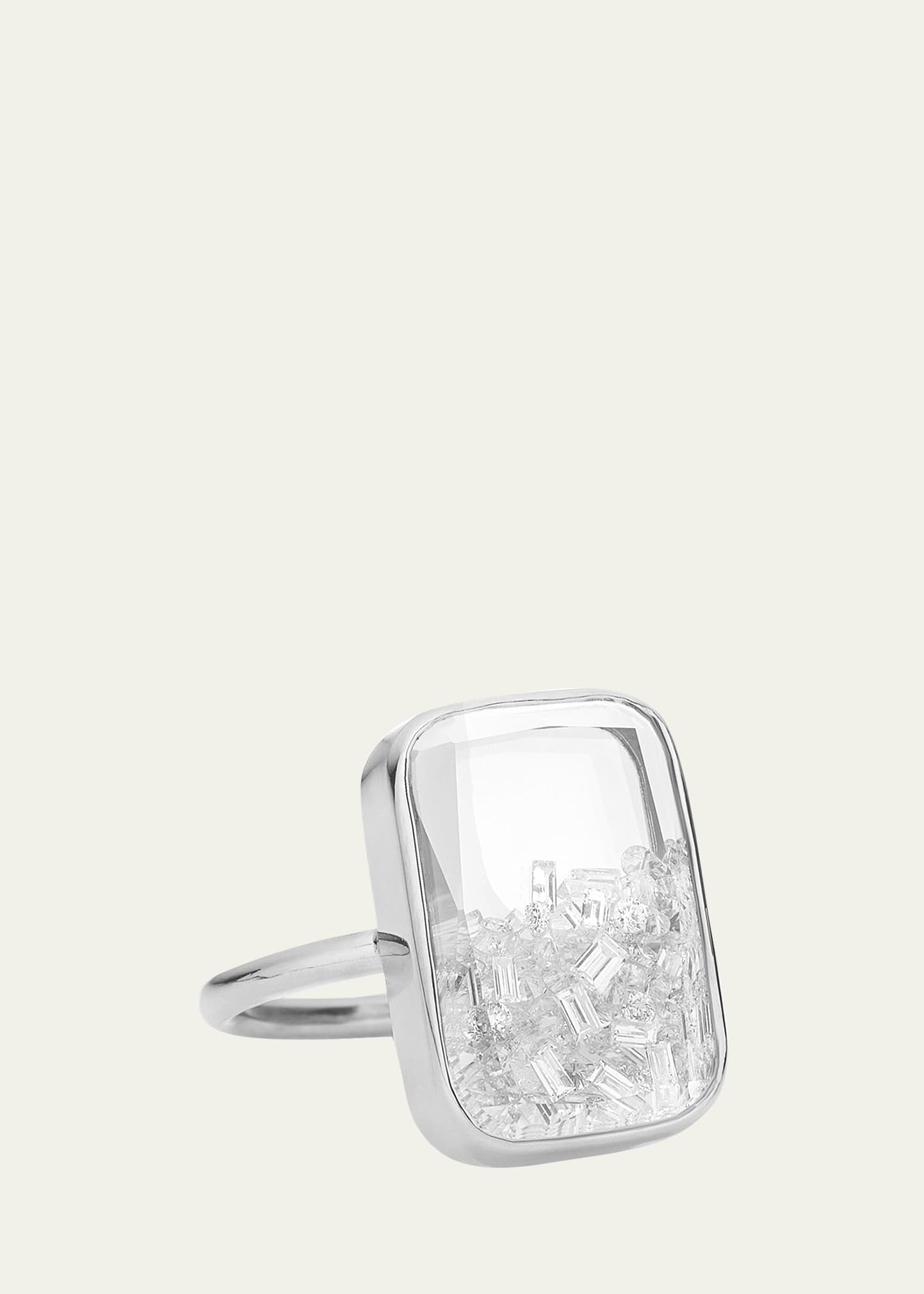 Ten Fourteen Diamond Shaker Ring in 18k White Gold