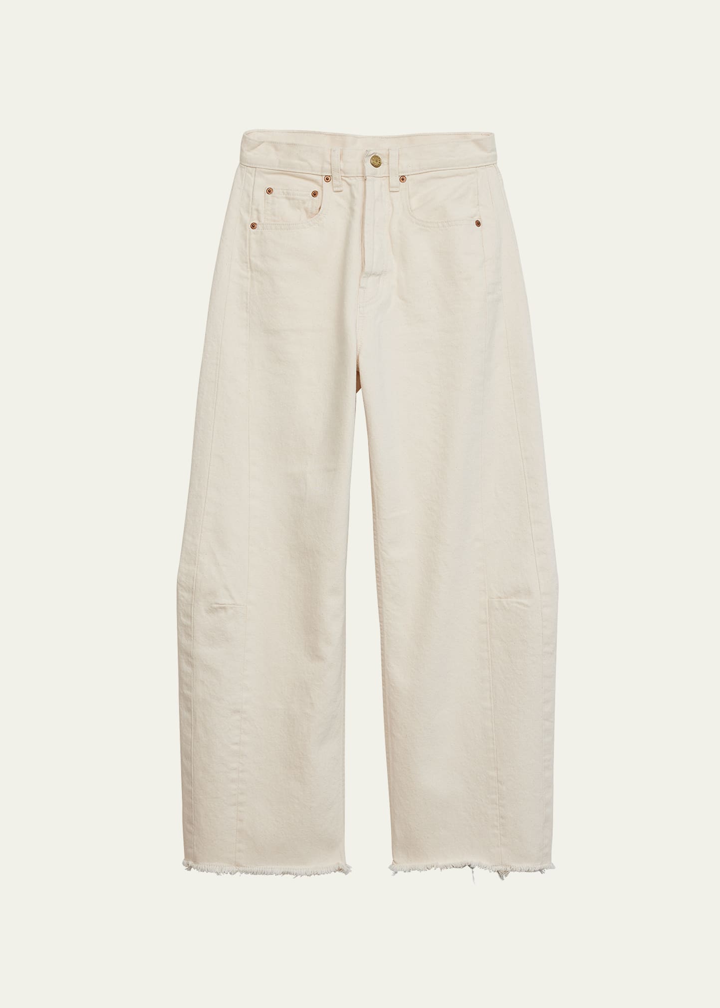 Shop B Sides Lasso Cropped Wide Frayed Jeans In Clair Rinse