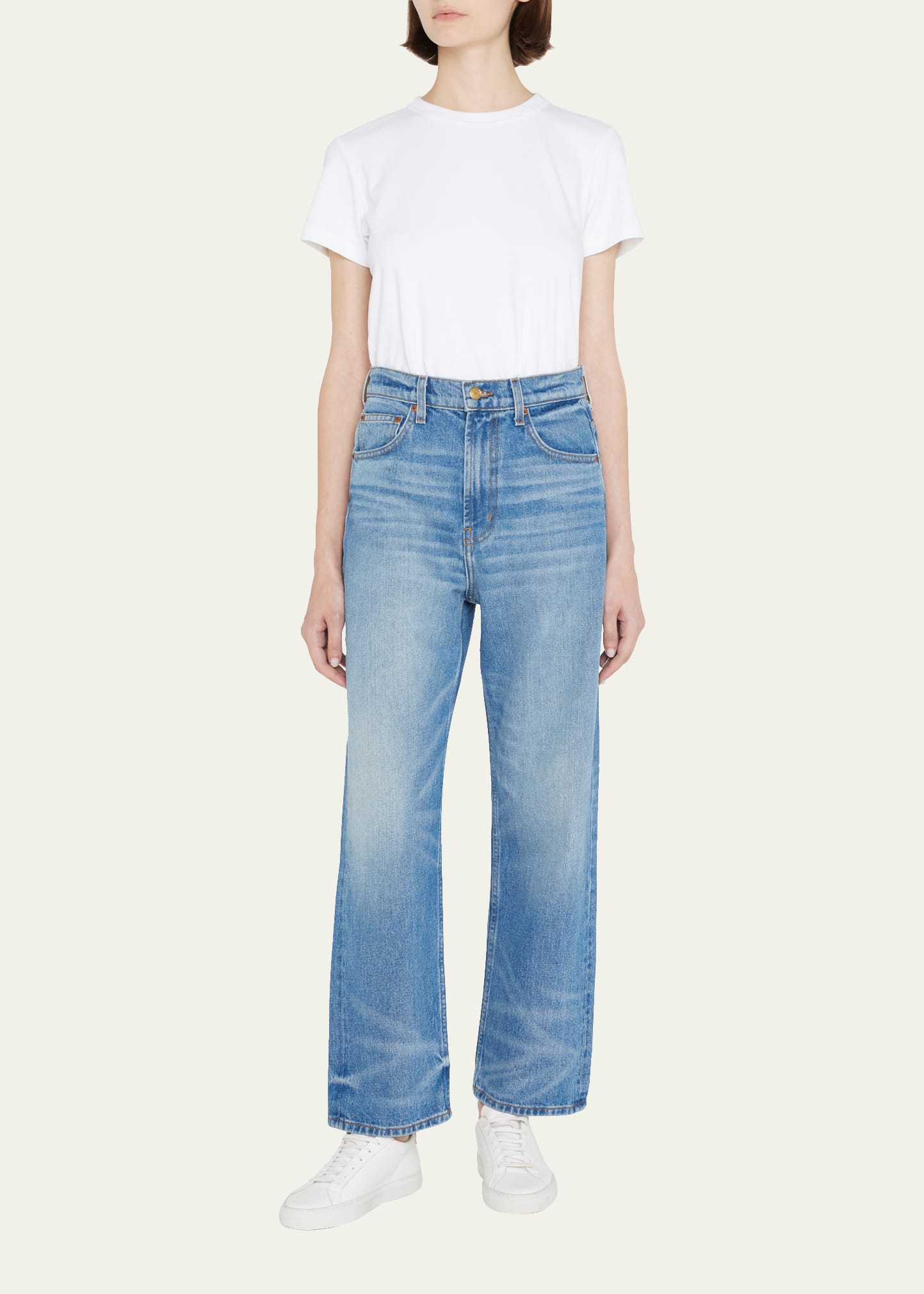 B Sides Plein High Rise Straight Relaxed Jeans In Brit Vintage Wash