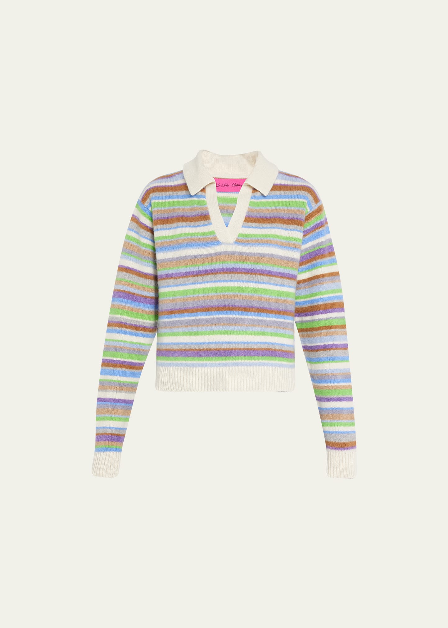 Ultra Stripe Henley Cashmere Sweater