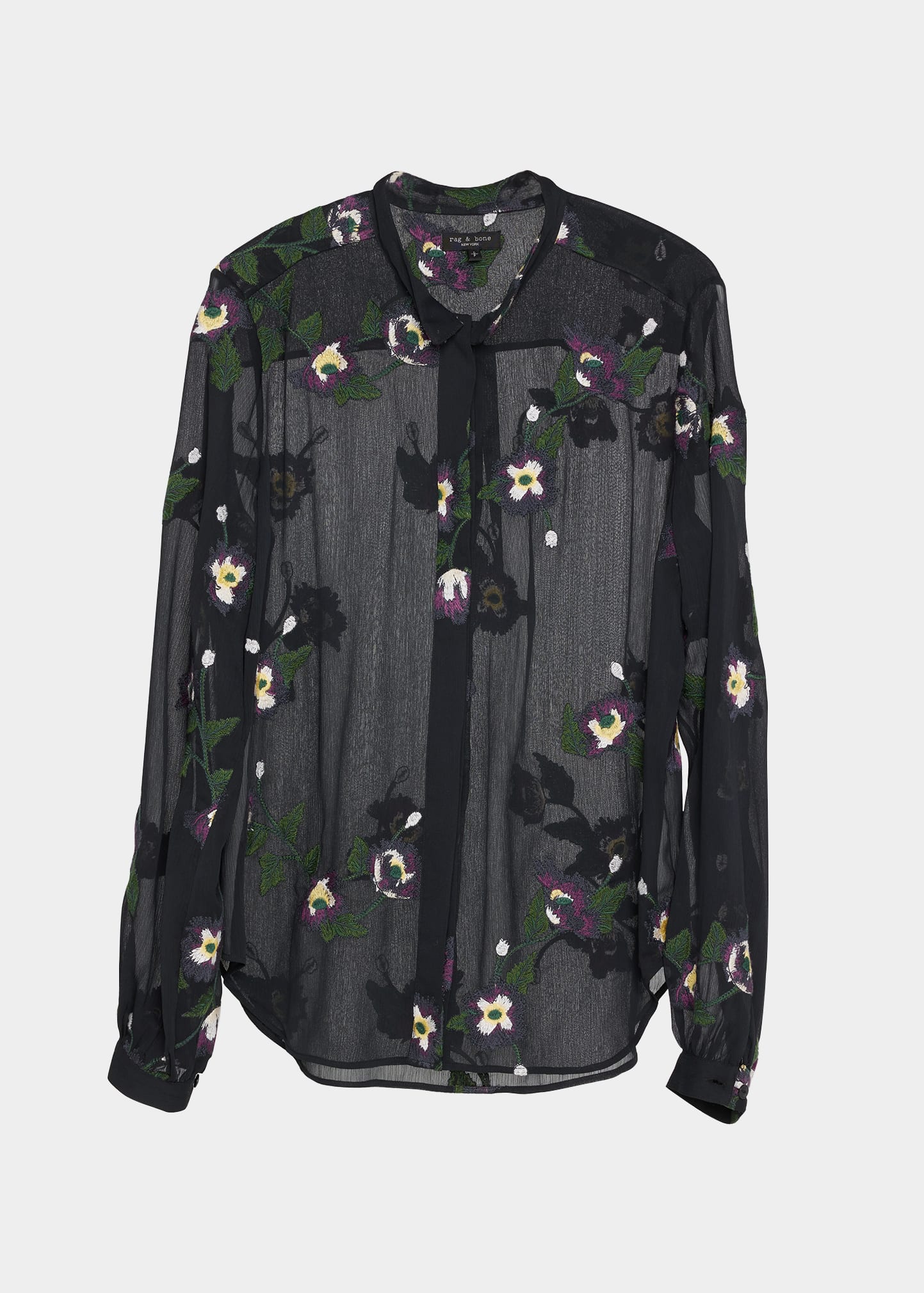 Rag & Bone Stevie Sheer Floral Button-Front Shirt