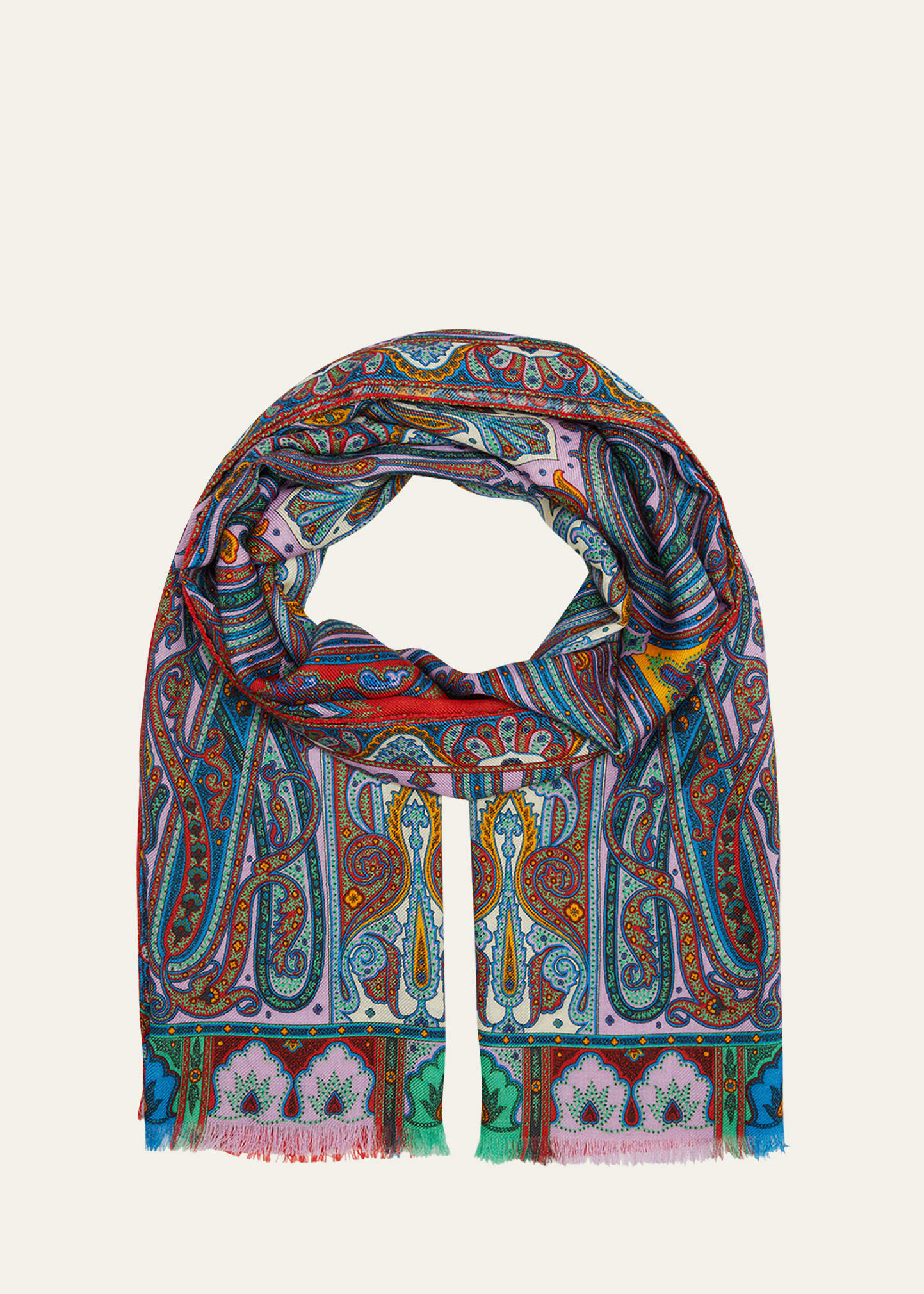 Paisley Wool-Silk Scarf