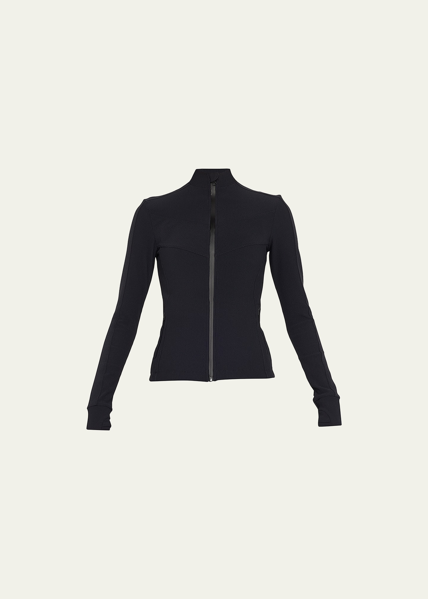 Shop Blanc Noir Directional Rib Fitted Jacket In Black