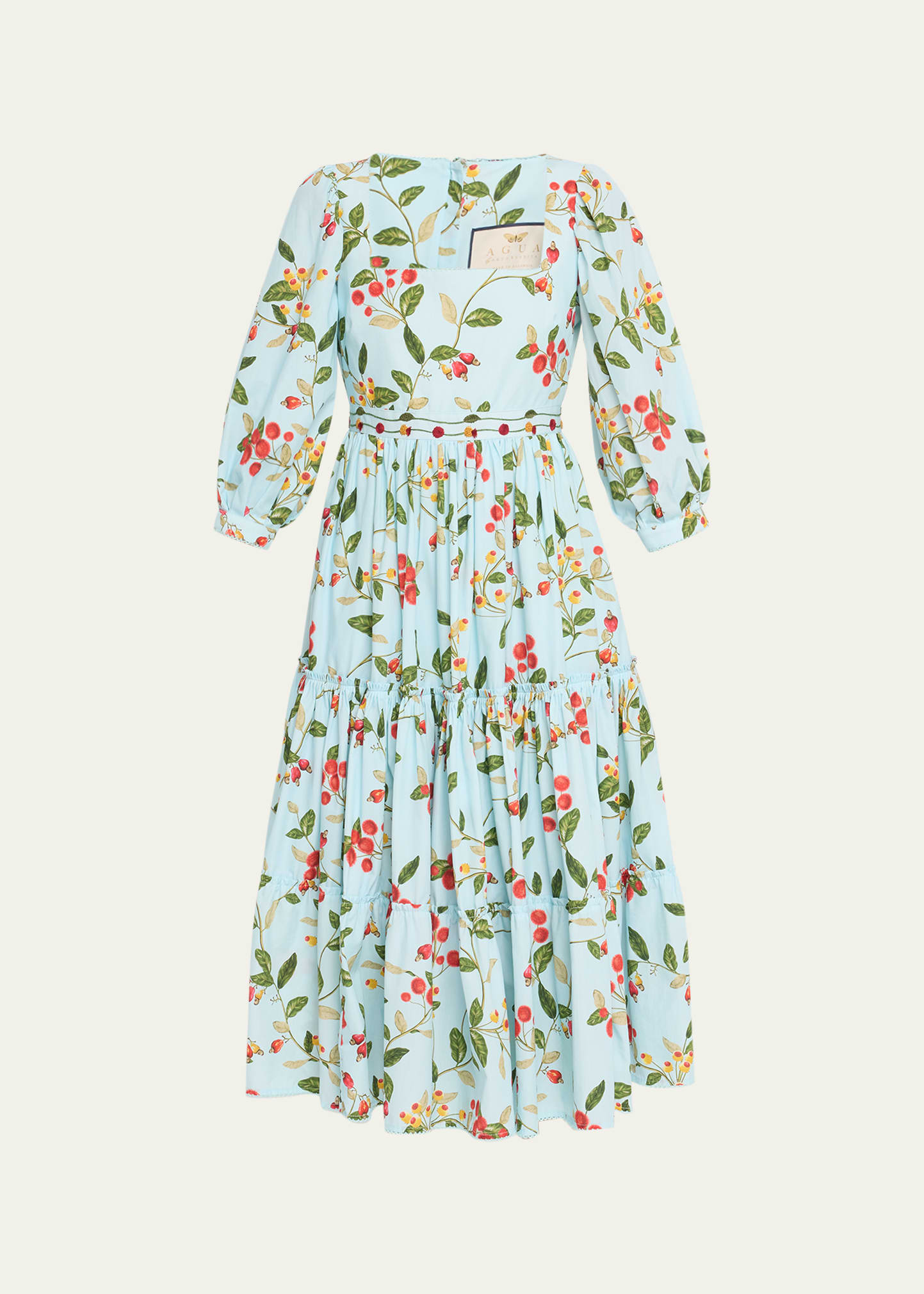 Agua By Agua Bendita Miel Floral-print Cotton-poplin Dress In Frutal