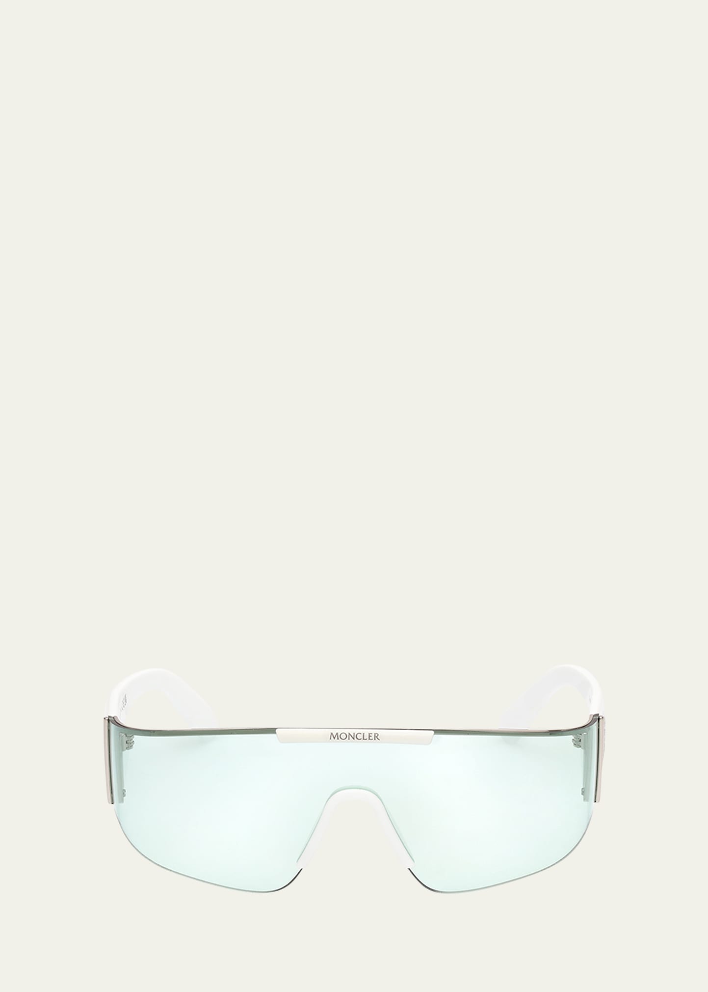 Green Injected mask ski goggles, Moncler