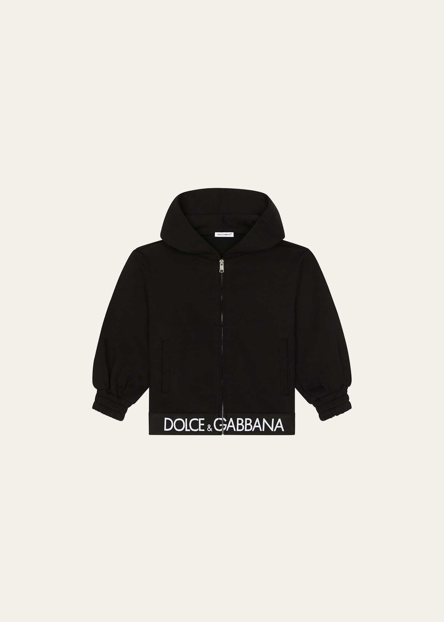 Dolce & Gabbana Junior Kid's Logo-print Hooded Sweater In Black