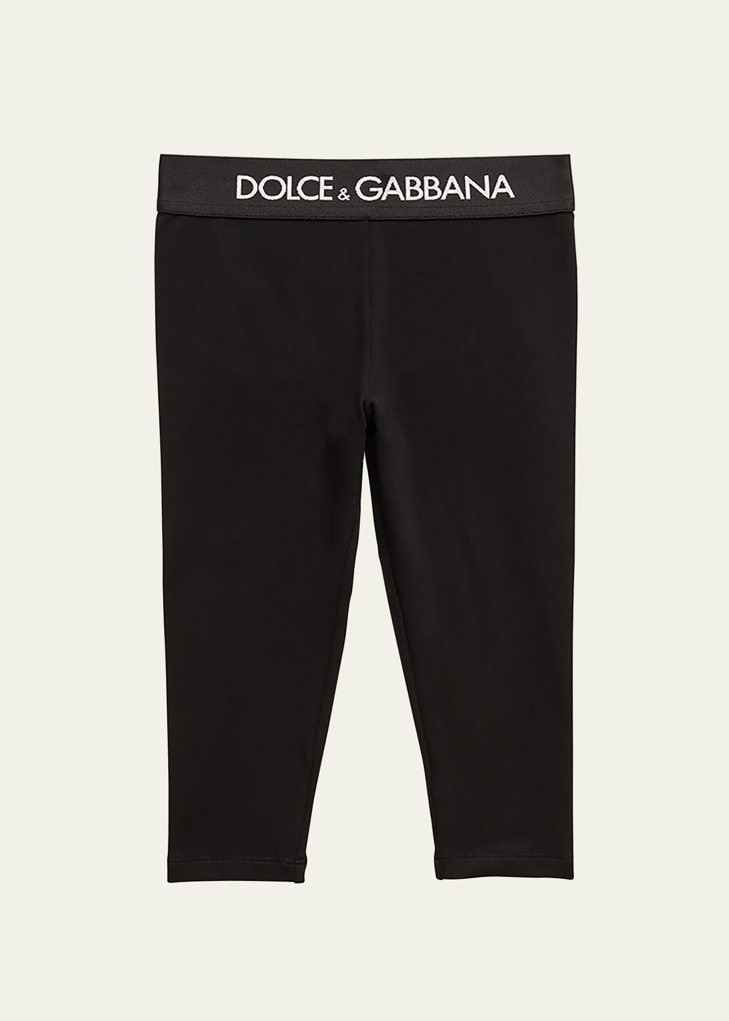 Dolce & Gabbana Junior Kid's Logo-print Leggings In Black