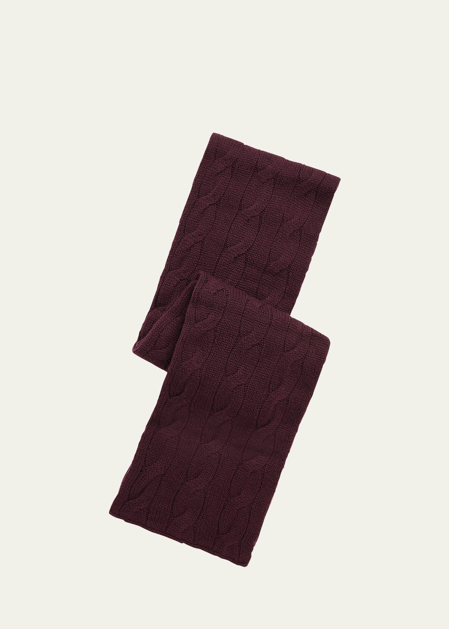 Ralph Lauren Purple Label Men's Cable-knit Cashmere Scarf In Purple