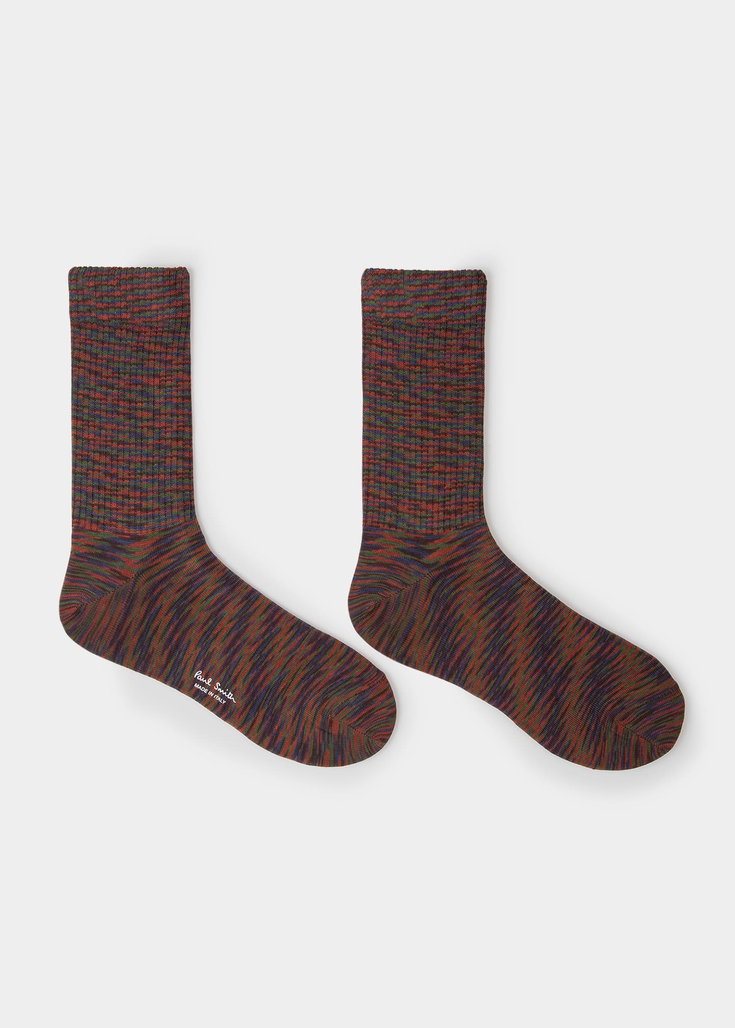 PAUL SMITH MEN'S SPACE DYE MULTICOLOR CREW SOCKS