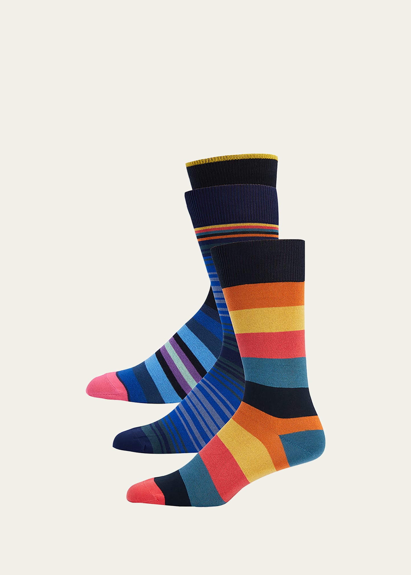 Men's 3-Pack Multi-Stripe Crew Socks