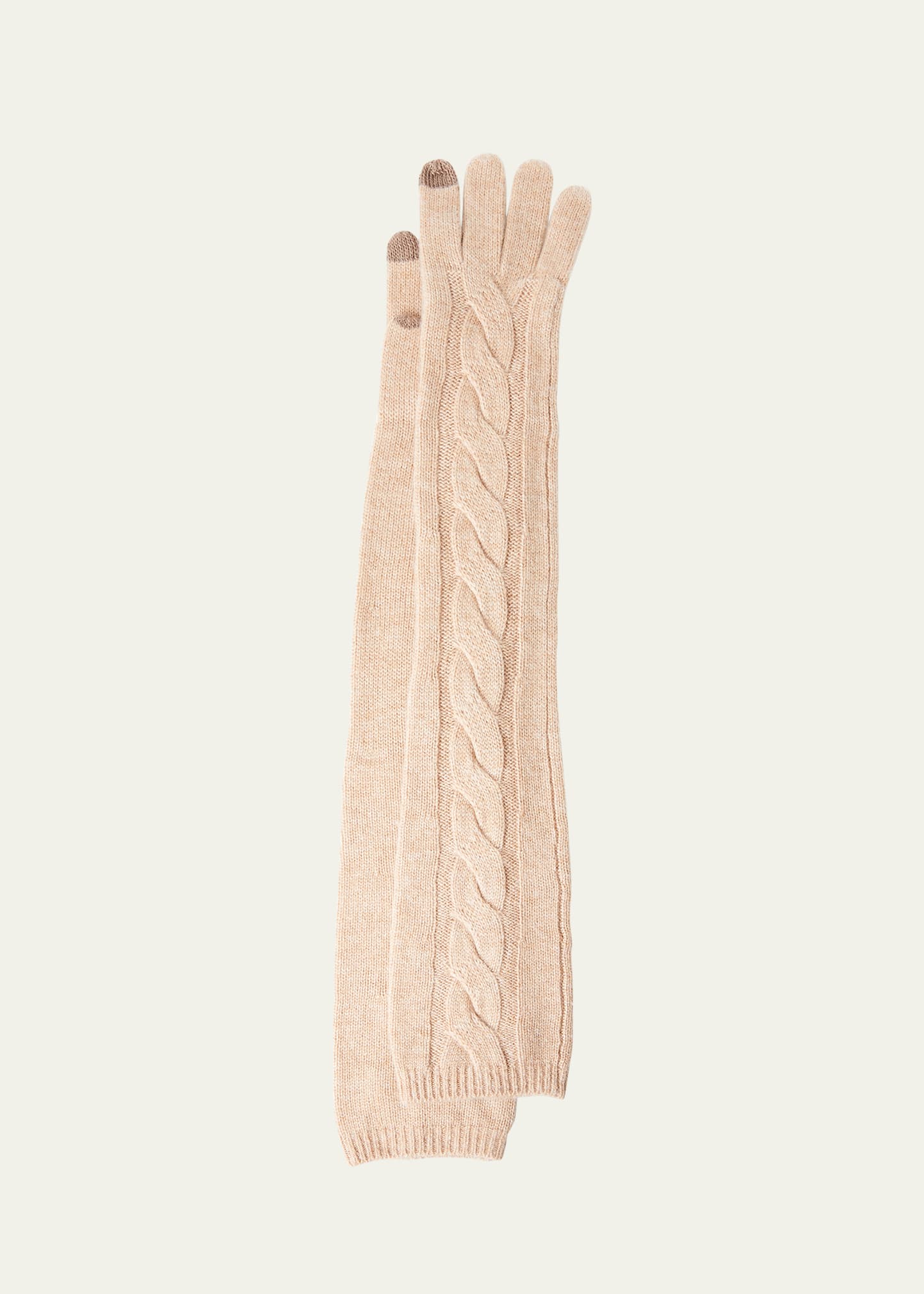 Shop Eugenia Kim Coraline Cable Knit Cashmere-blend Gloves In Camel