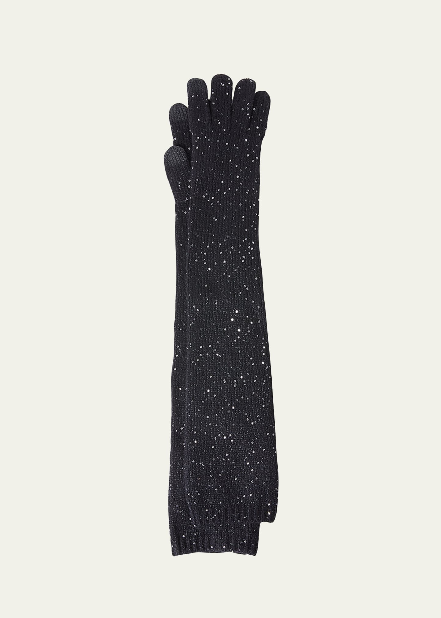 Eugenia Kim Coraline Sequin Wool-blend Gloves In Black