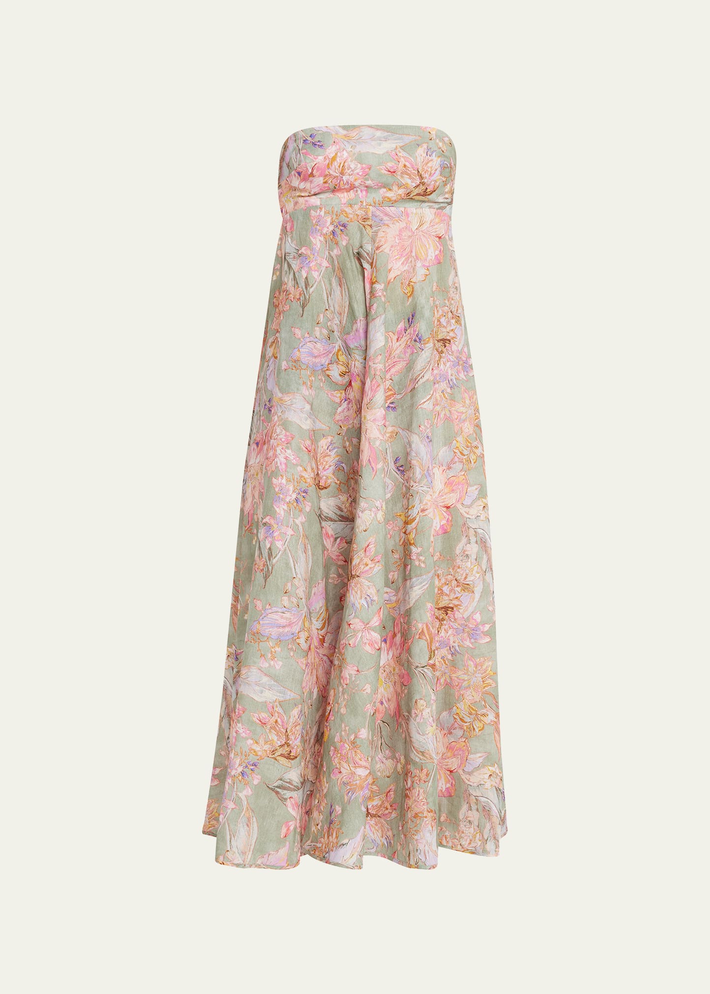 Cira Floral Strapless Midi Dress