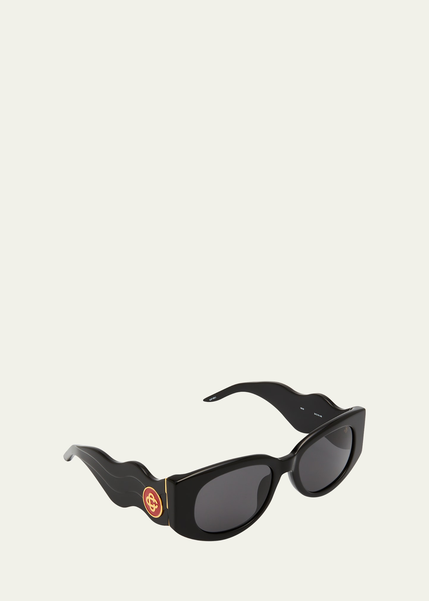 CASABLANCA Men's Wave Sun Monogram Oval Sunglasses | Smart Closet