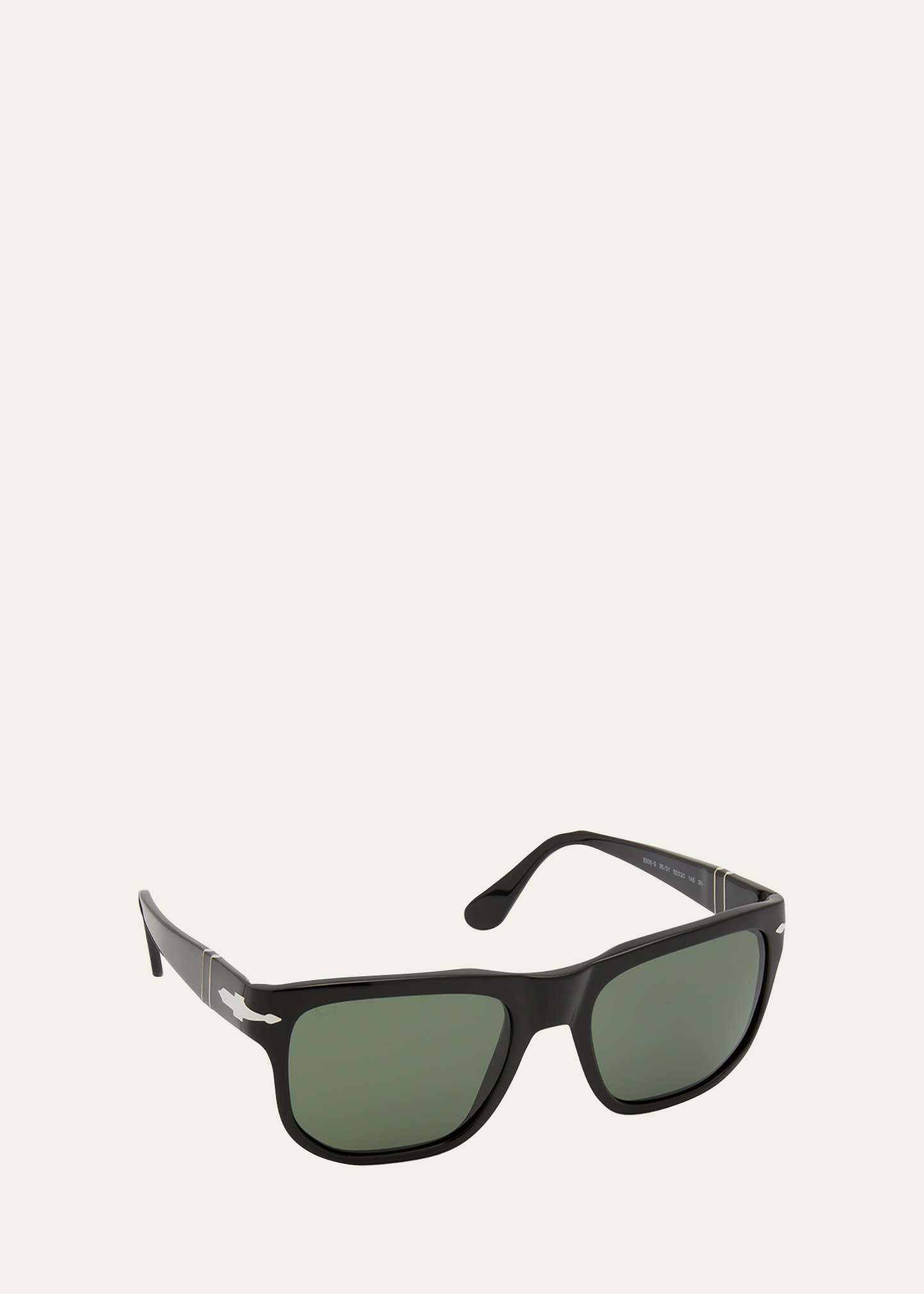 Men's Temple Plaqu&eacute; Rectangle Sunglasses