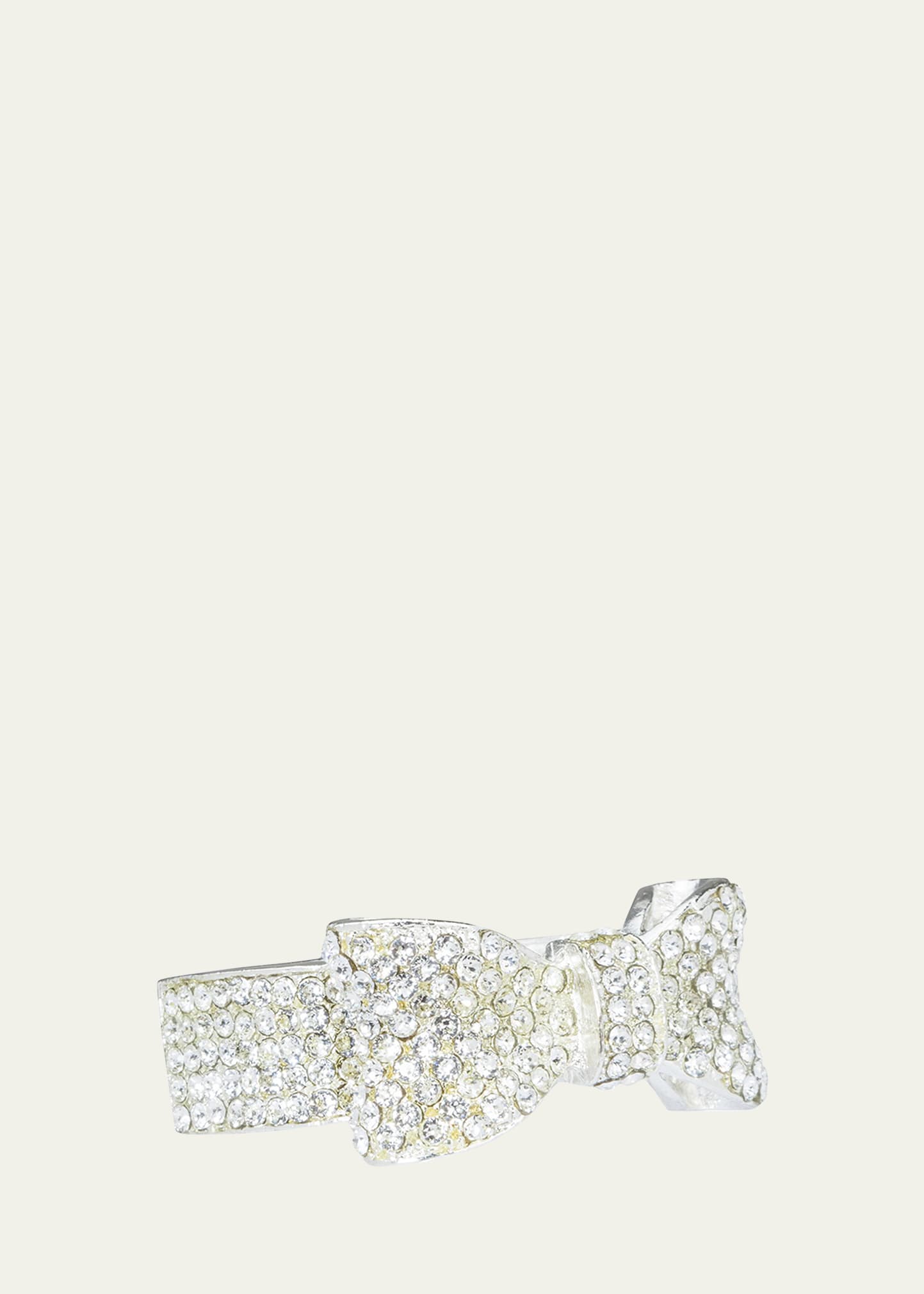 Nomi K Crystal Bow Napkin Rings, Set Of 4 In Silver