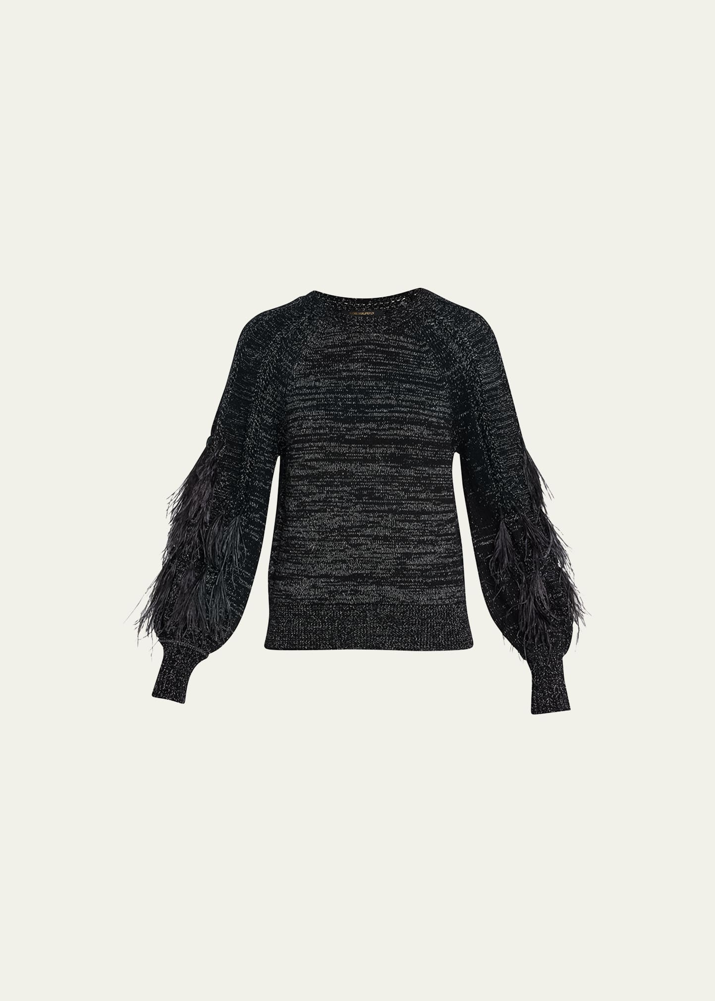Kai Feather-Fringe Knit Wool Sweater