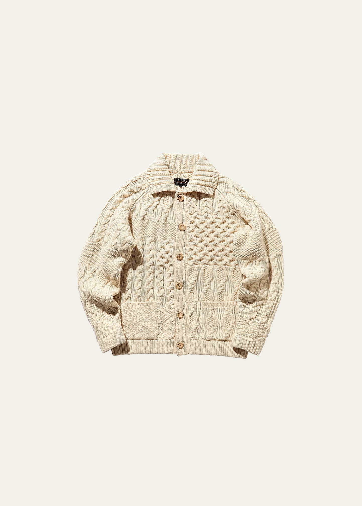 Men's Aran Knit Button-Front Sweater