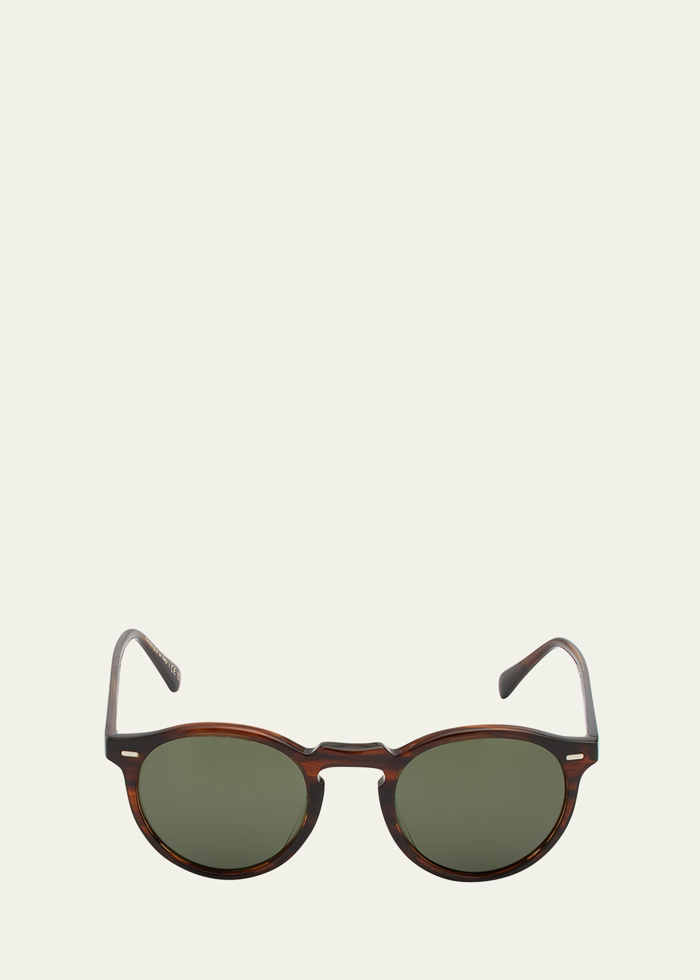 Oliver Peoples Keyhole-bridge Round Polarized Sunglasses In Dark Tortoise