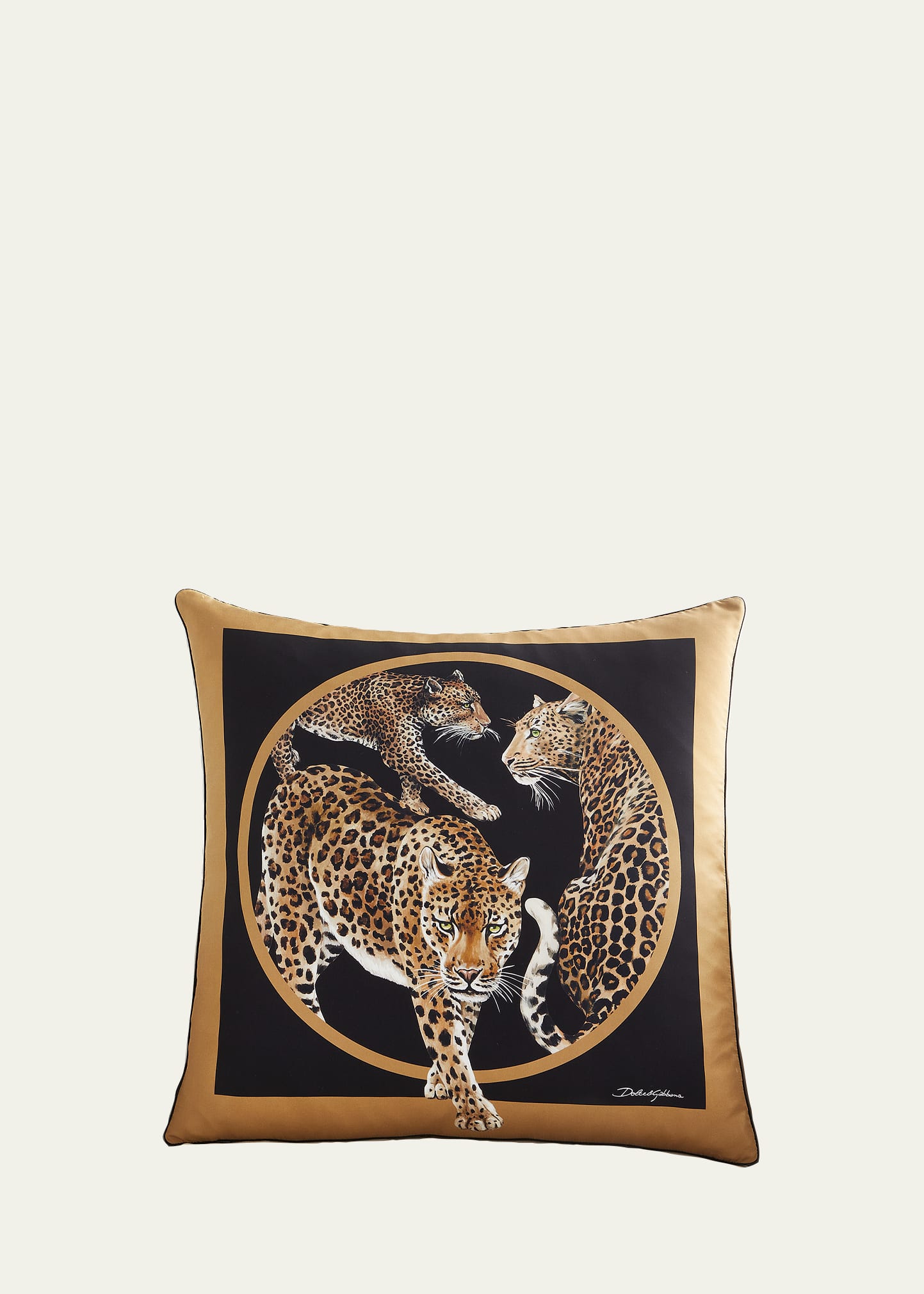 Leopard Silk Cushion, 24"