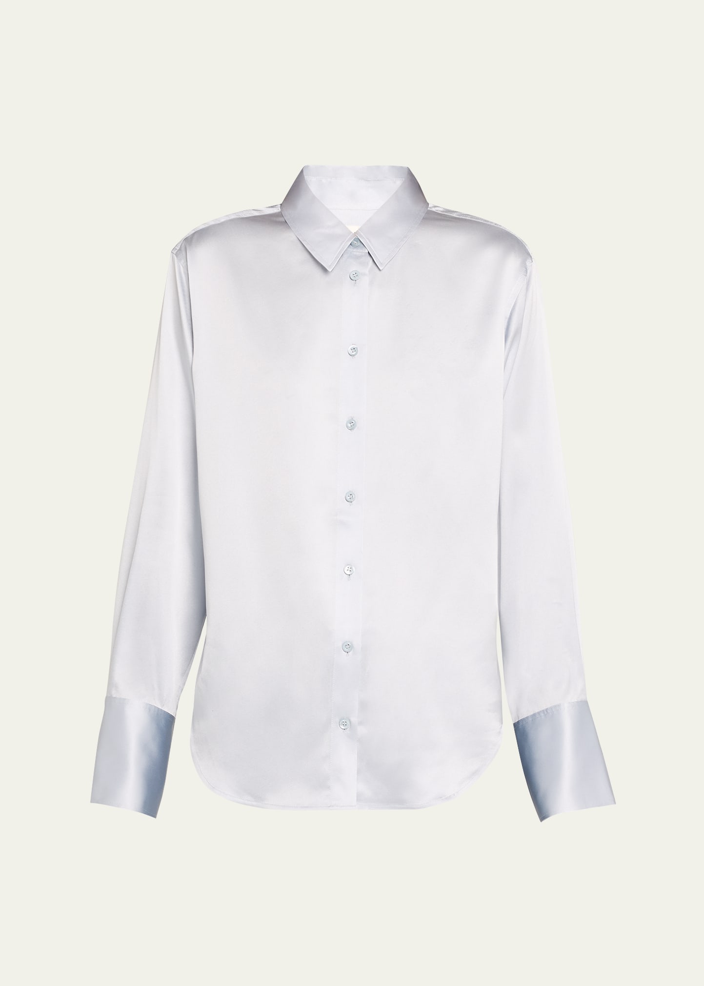 Frame The Standard Silk Button-front Shirt In White