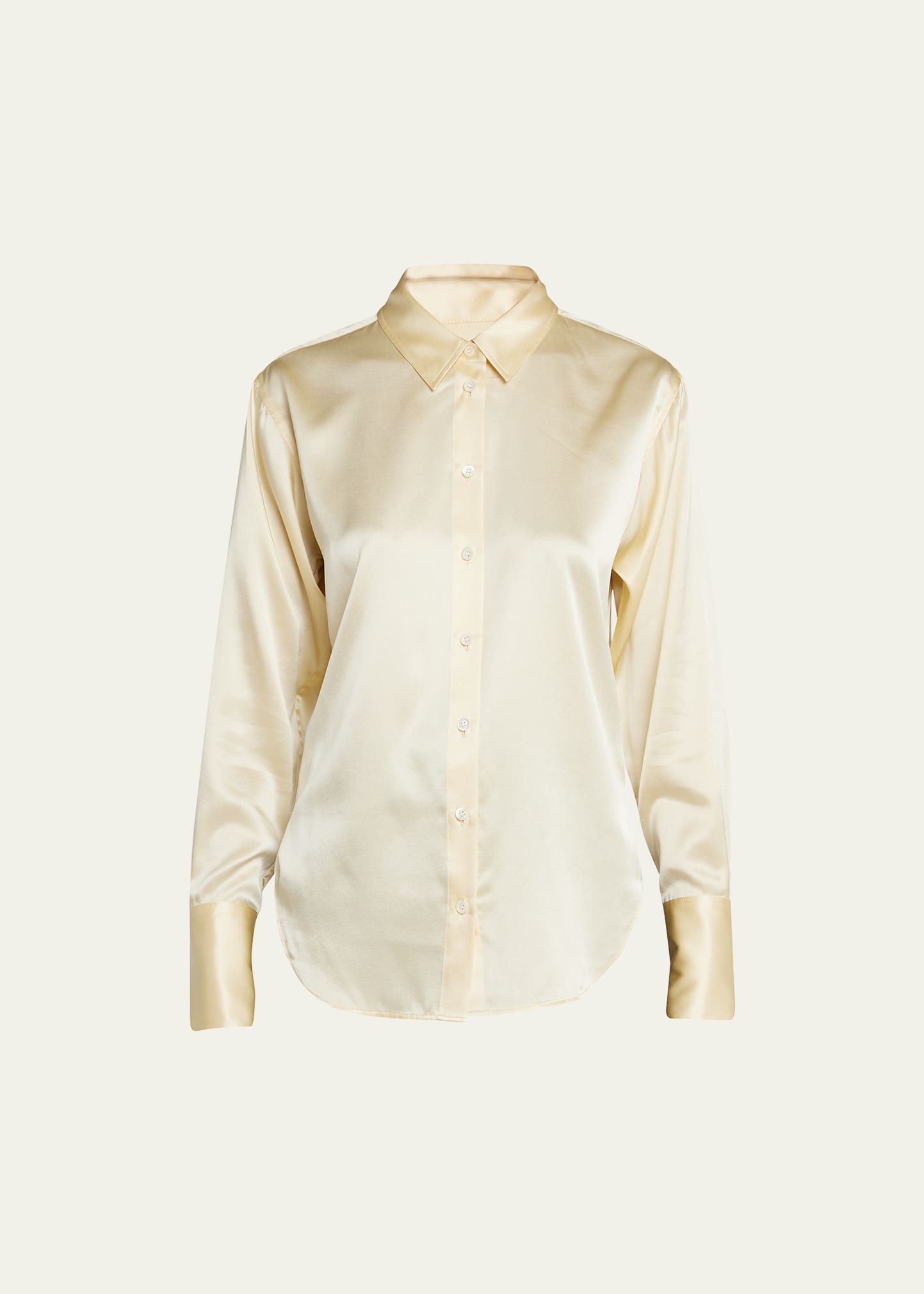 Frame The Standard Silk Button-front Shirt In Butter