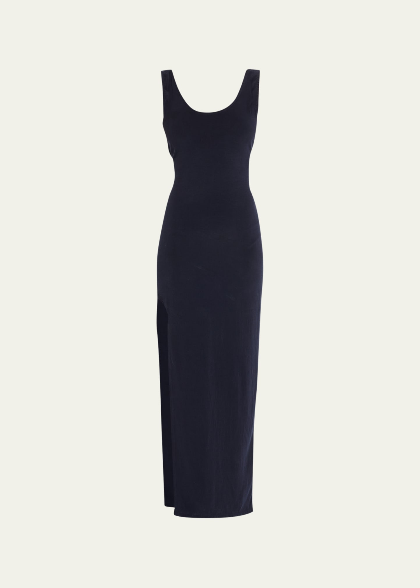 Shop Anemos Open Back Tank Maxi Dress With Side Slit In Navy