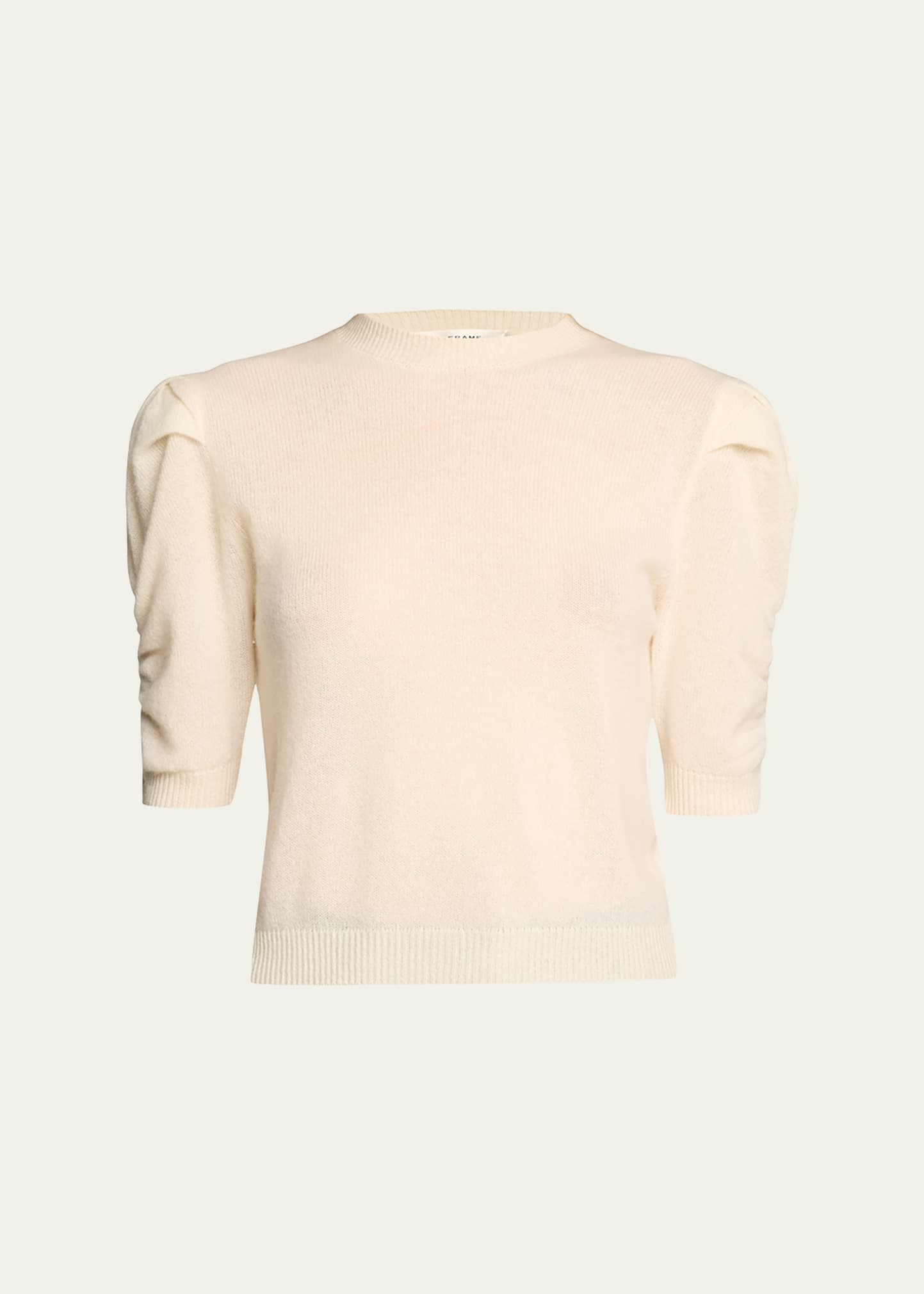 Frame Ruched Cashmere Sweater In Cream