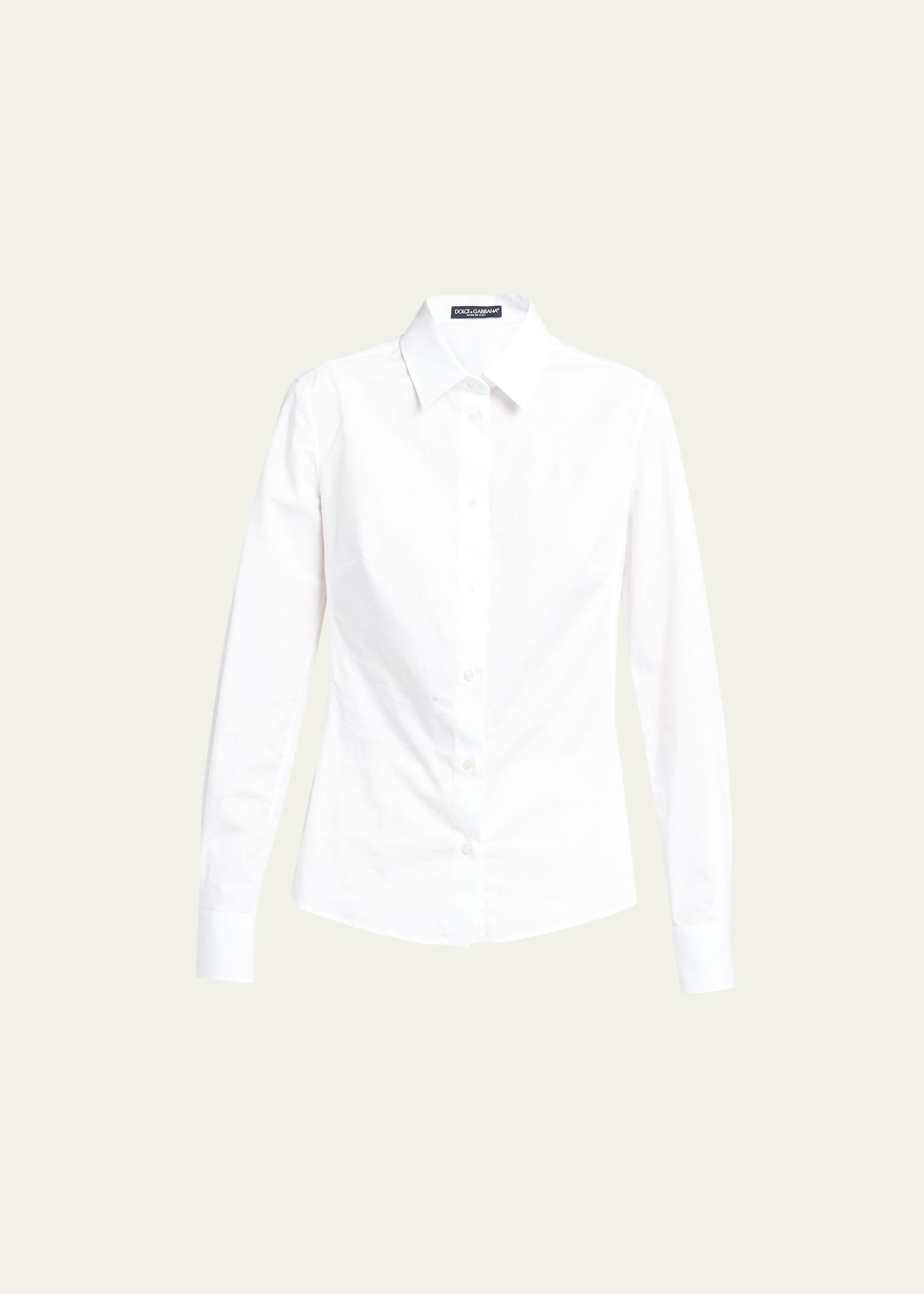 Shop Dolce & Gabbana Poplin Classic-fit Collared Shirt In Opticwhite
