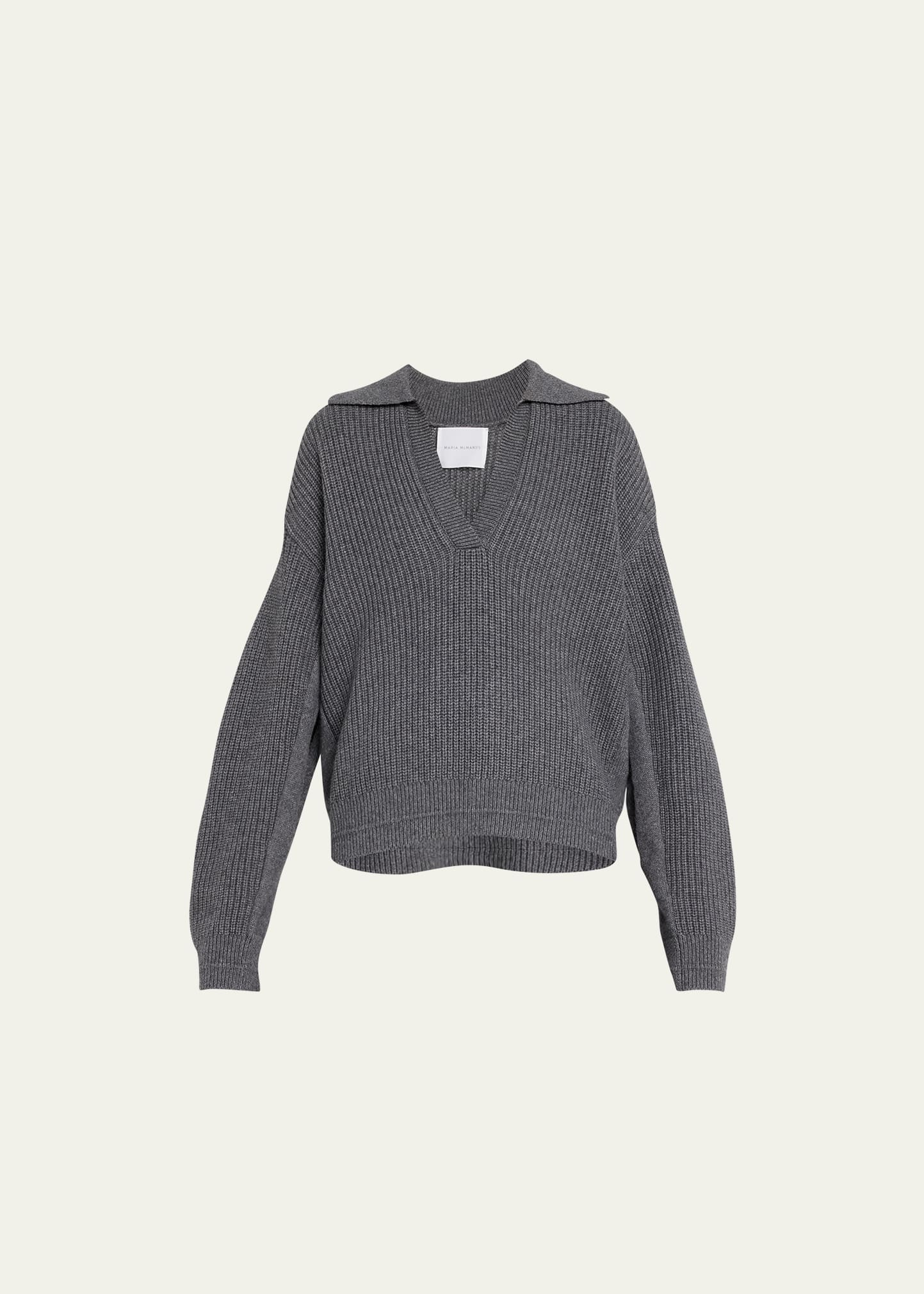 Split-Sleeve Collar Sweater